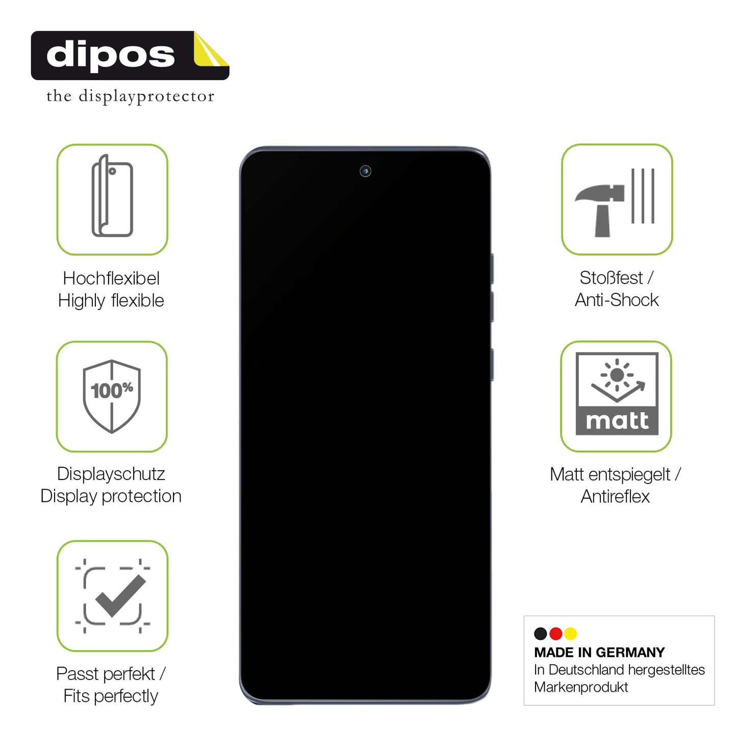 Displayschutz hergestellt in Deutschland, höchste Qualität made in Germany