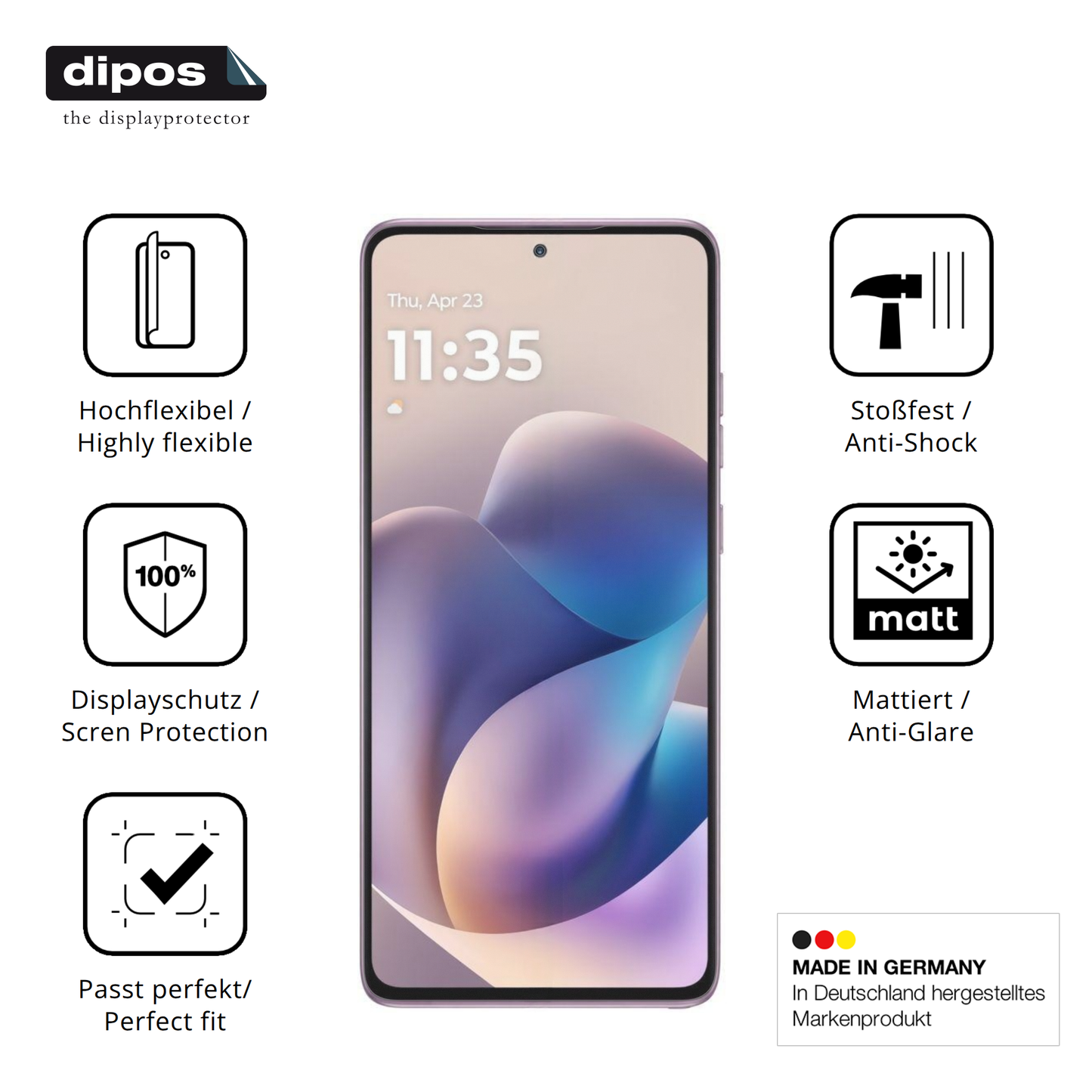 Displayschutz hergestellt in Deutschland, höchste Qualität made in Germany