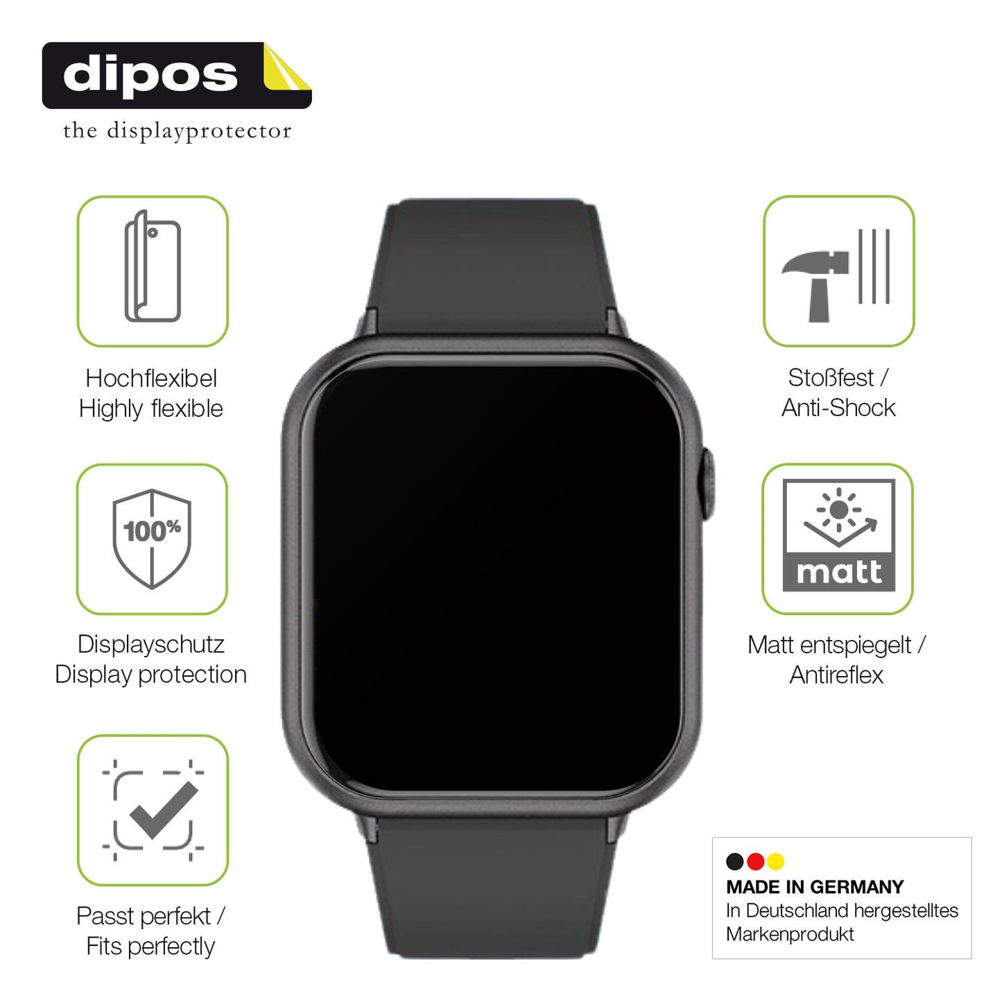Displayschutz hergestellt in Deutschland, höchste Qualität made in Germany