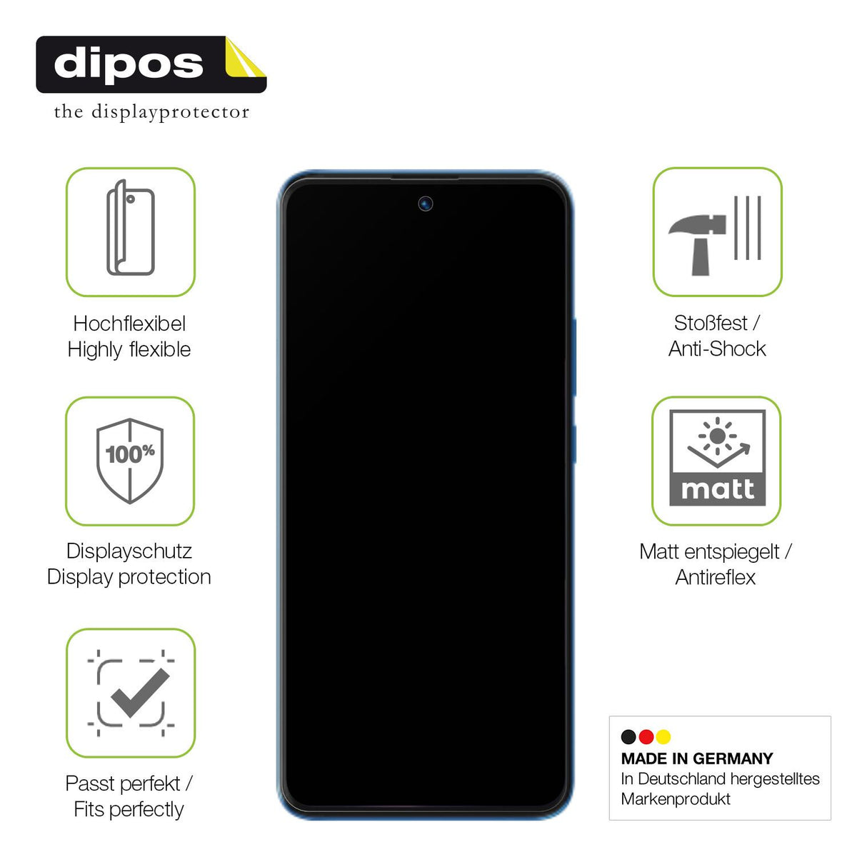 Displayschutz hergestellt in Deutschland, höchste Qualität made in Germany