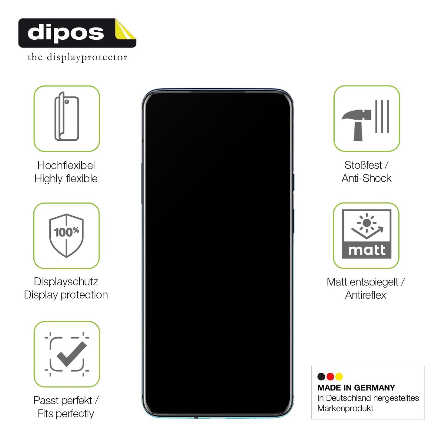 Displayschutz hergestellt in Deutschland, höchste Qualität made in Germany