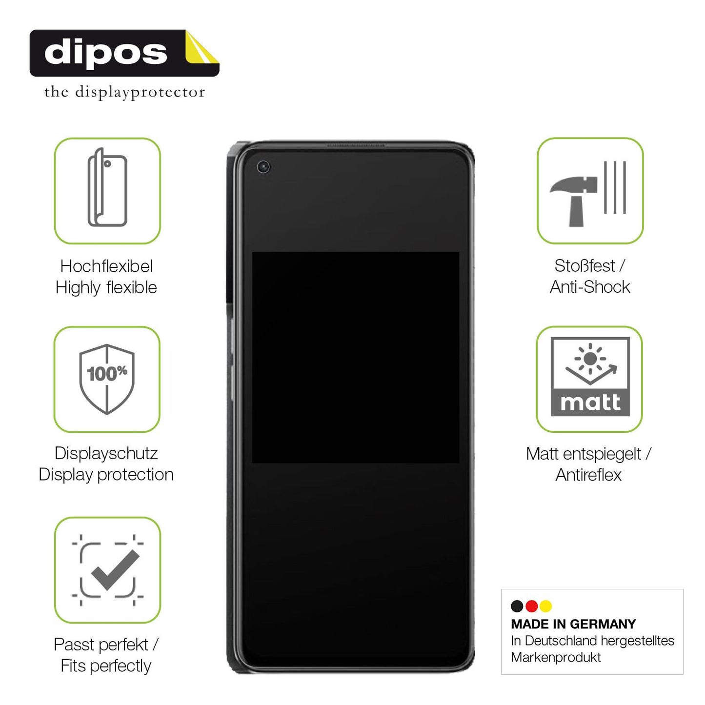Displayschutz hergestellt in Deutschland, höchste Qualität made in Germany