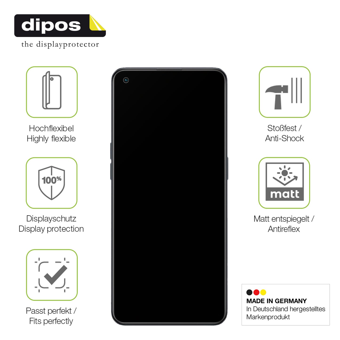 Displayschutz hergestellt in Deutschland, höchste Qualität made in Germany