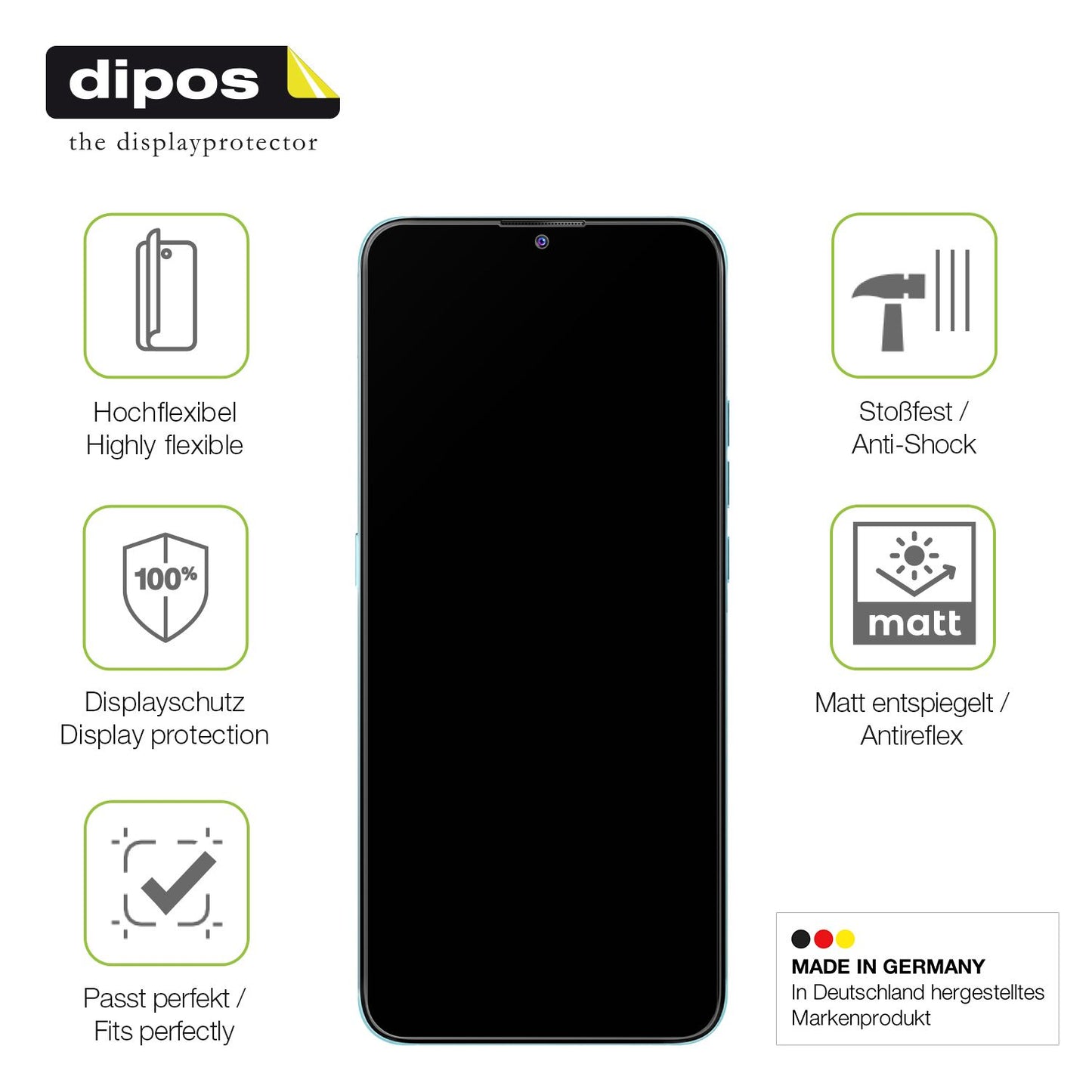 Displayschutz hergestellt in Deutschland, höchste Qualität made in Germany