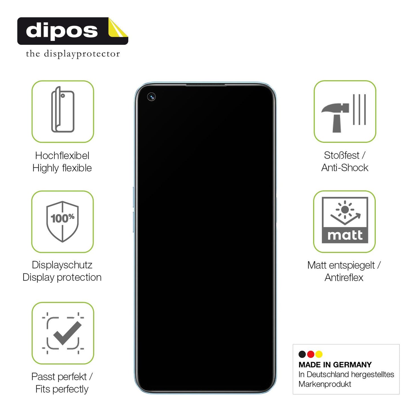 Displayschutz hergestellt in Deutschland, höchste Qualität made in Germany