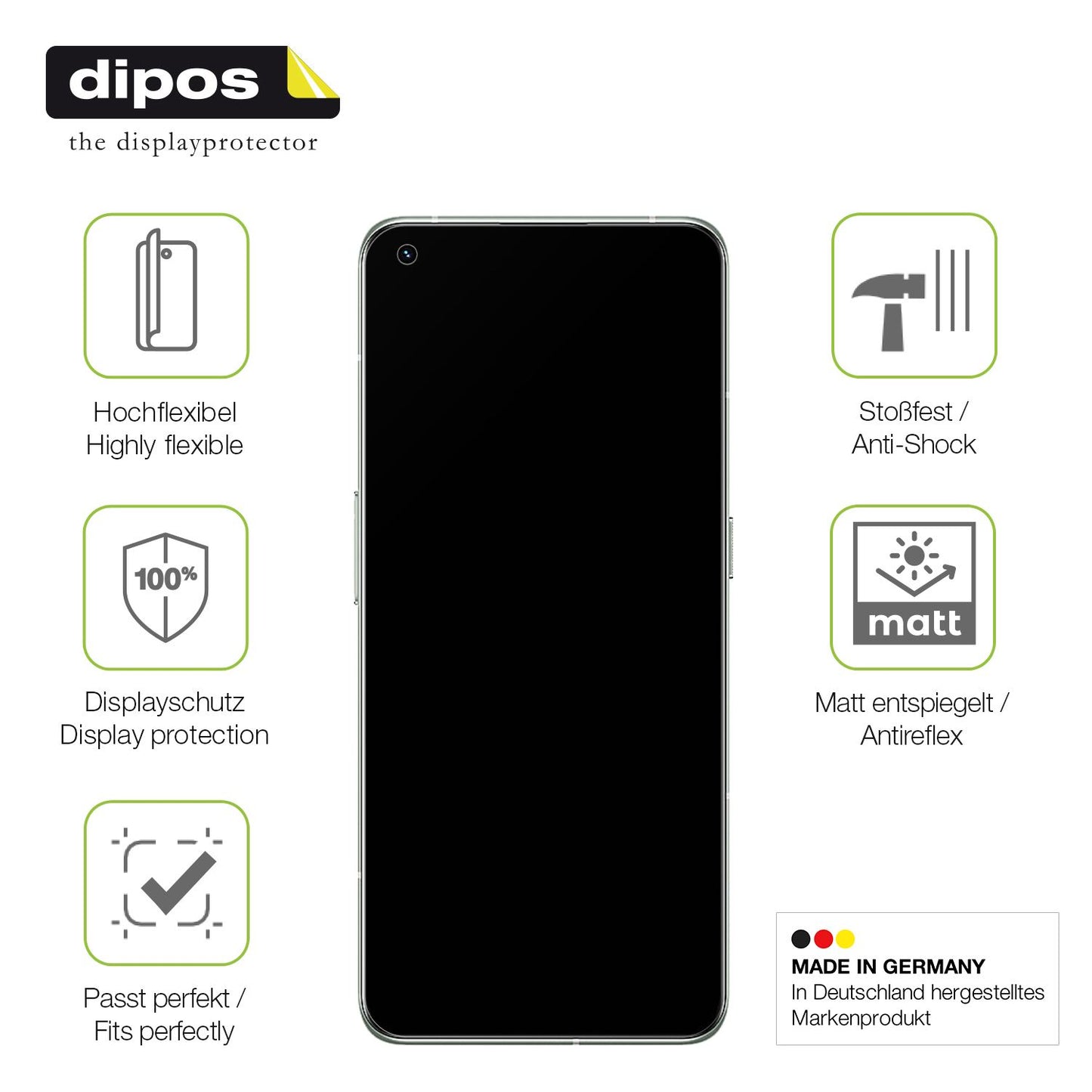 Displayschutz hergestellt in Deutschland, höchste Qualität made in Germany