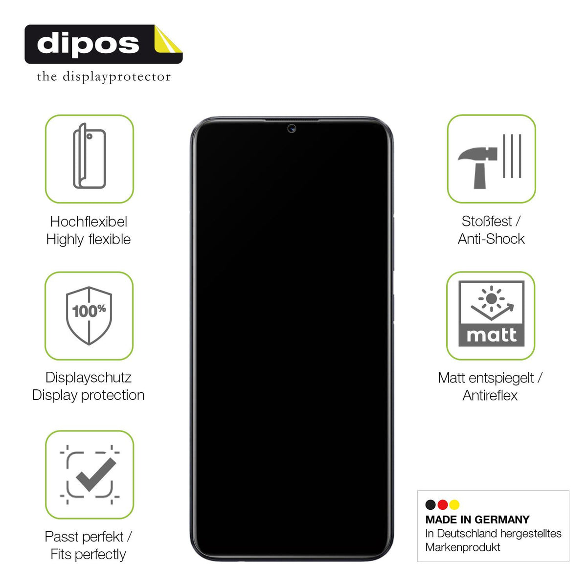 Displayschutz hergestellt in Deutschland, höchste Qualität made in Germany