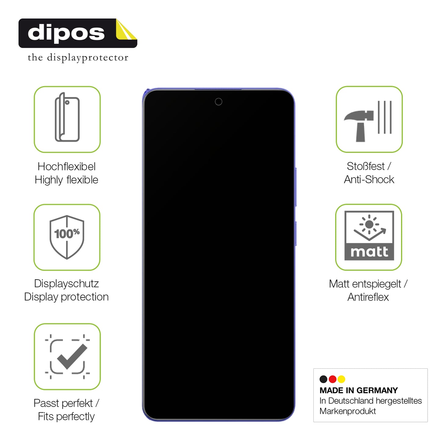 Displayschutz hergestellt in Deutschland, höchste Qualität made in Germany