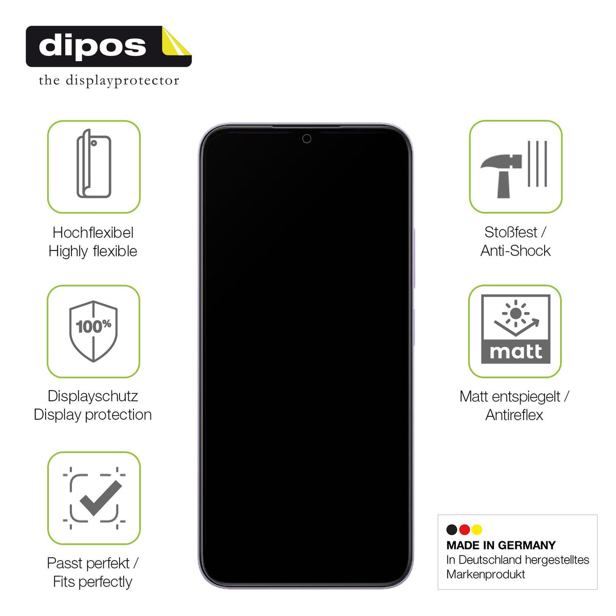 Displayschutz hergestellt in Deutschland, höchste Qualität made in Germany