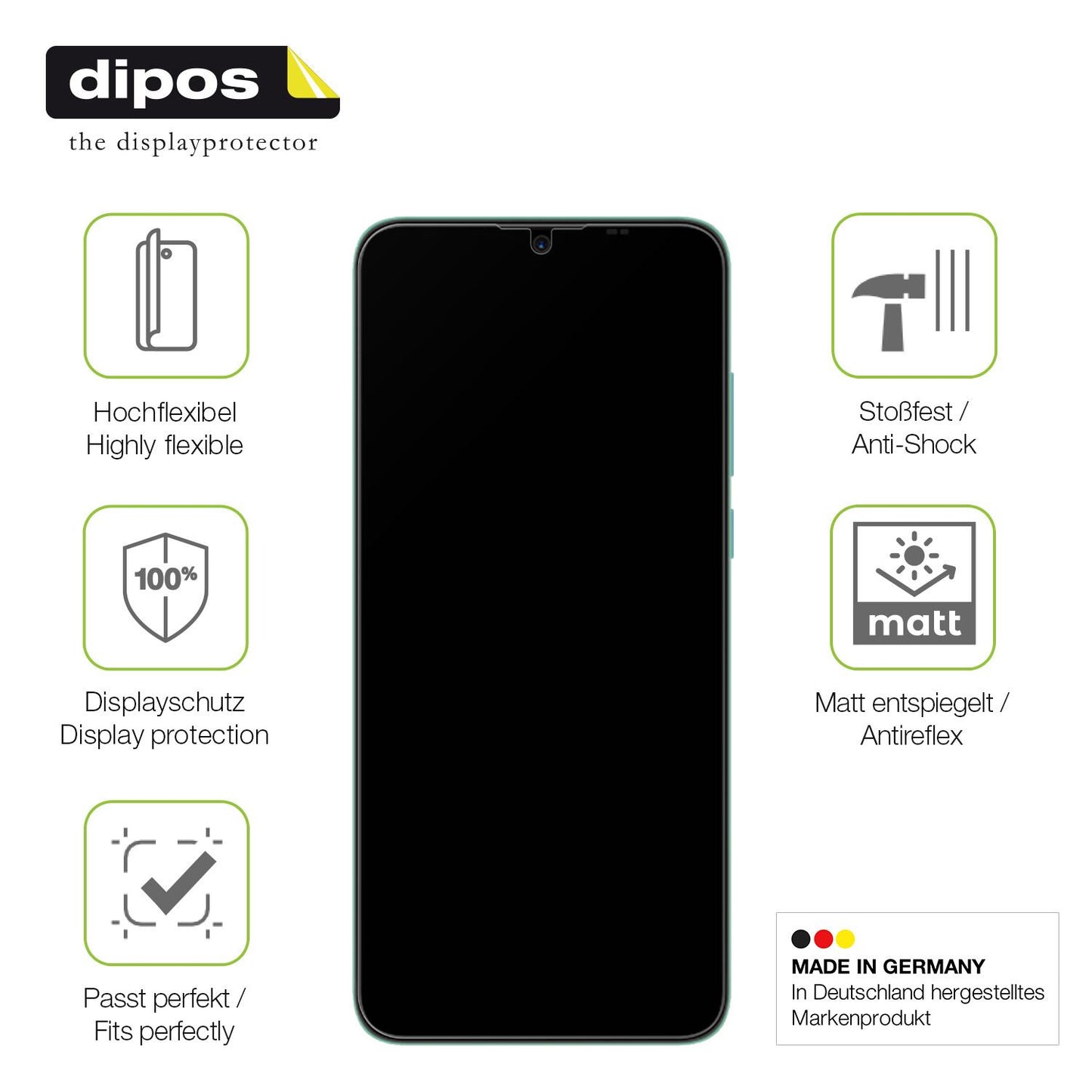 Displayschutz hergestellt in Deutschland, höchste Qualität made in Germany