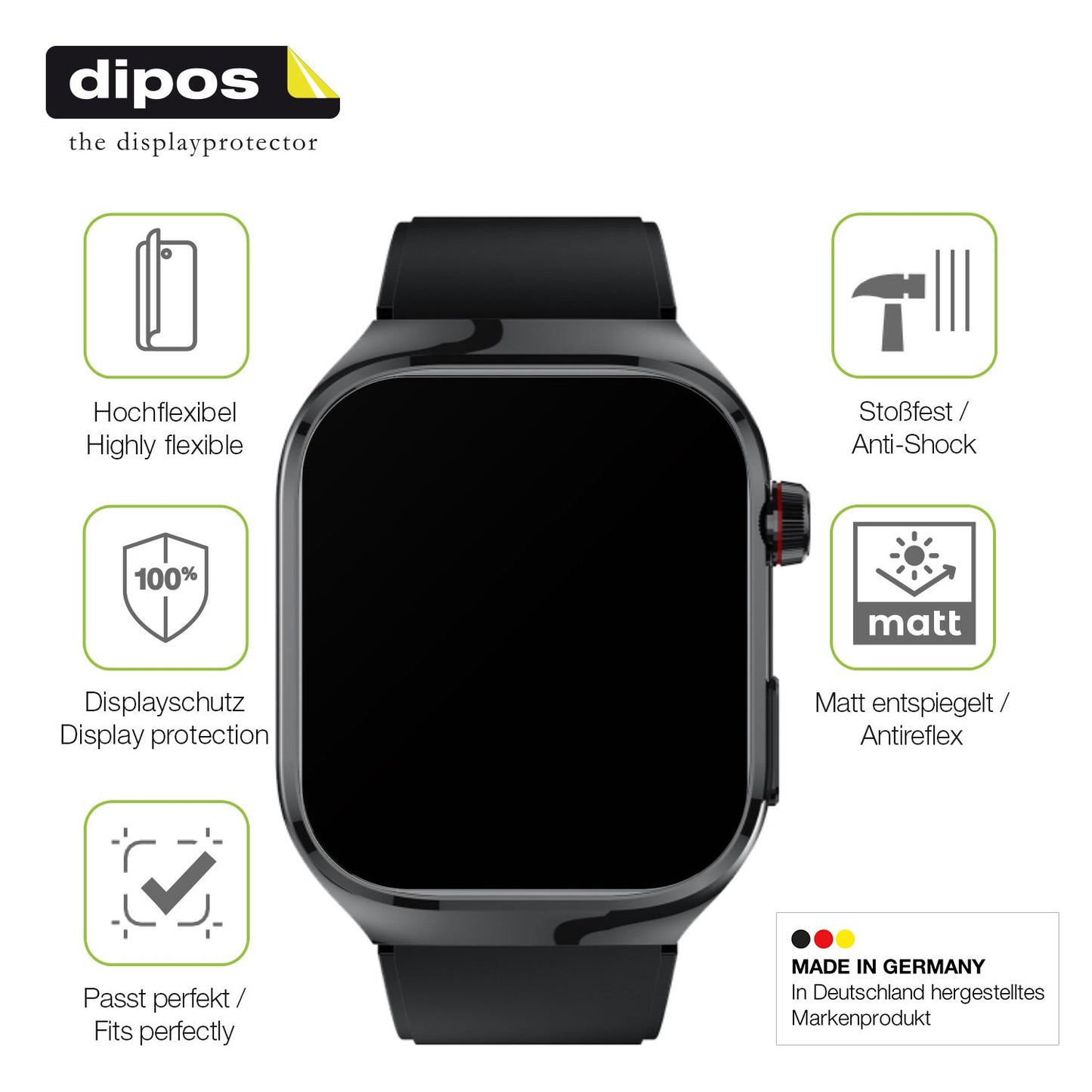 Displayschutz hergestellt in Deutschland, höchste Qualität made in Germany