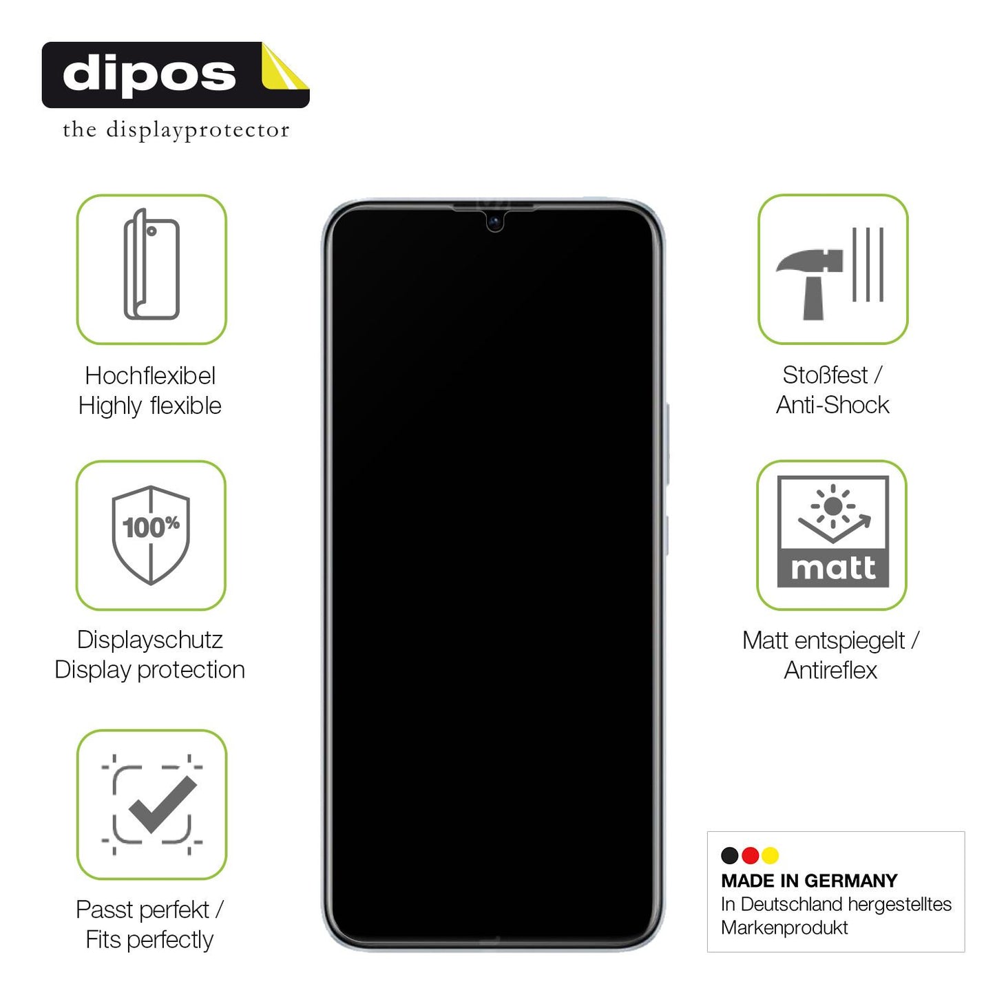 Displayschutz hergestellt in Deutschland, höchste Qualität made in Germany