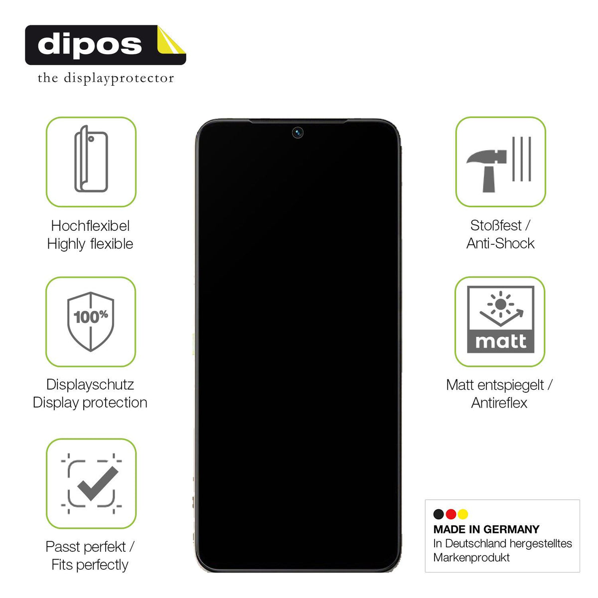 Displayschutz hergestellt in Deutschland, höchste Qualität made in Germany