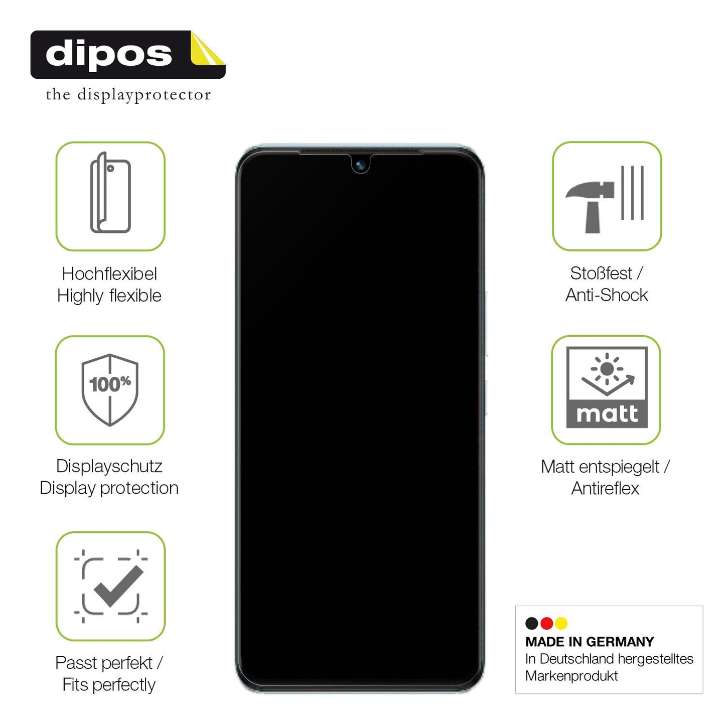 Displayschutz hergestellt in Deutschland, höchste Qualität made in Germany