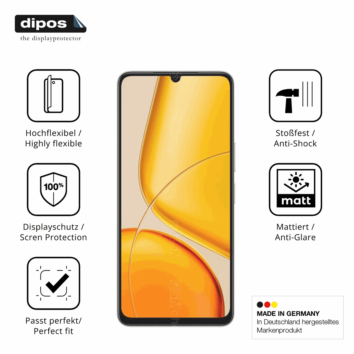 Displayschutz hergestellt in Deutschland, höchste Qualität made in Germany