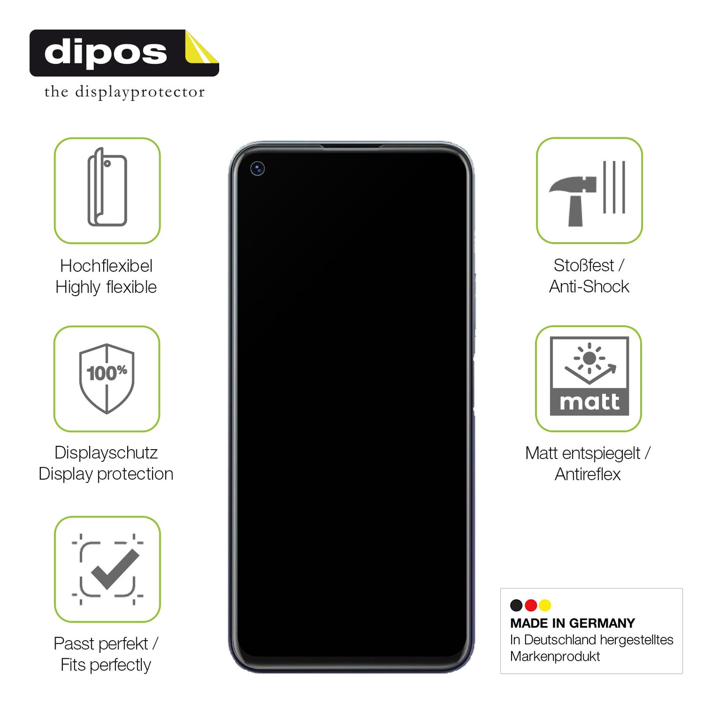 Displayschutz hergestellt in Deutschland, höchste Qualität made in Germany
