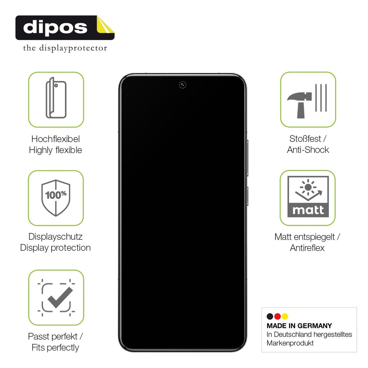 Displayschutz hergestellt in Deutschland, höchste Qualität made in Germany
