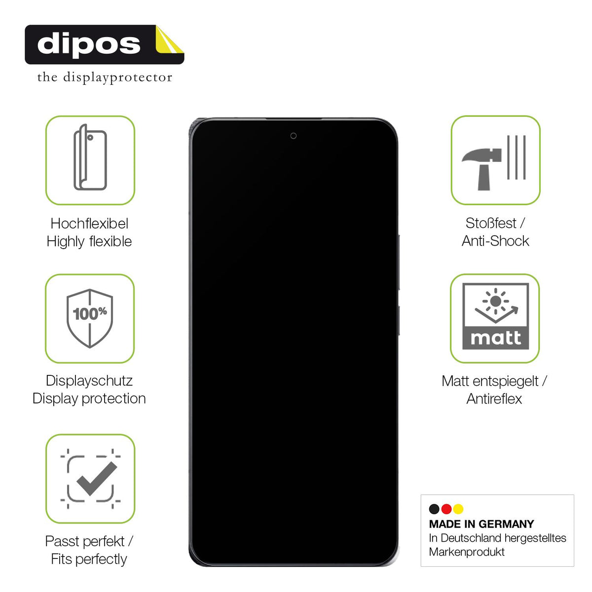 Displayschutz hergestellt in Deutschland, höchste Qualität made in Germany