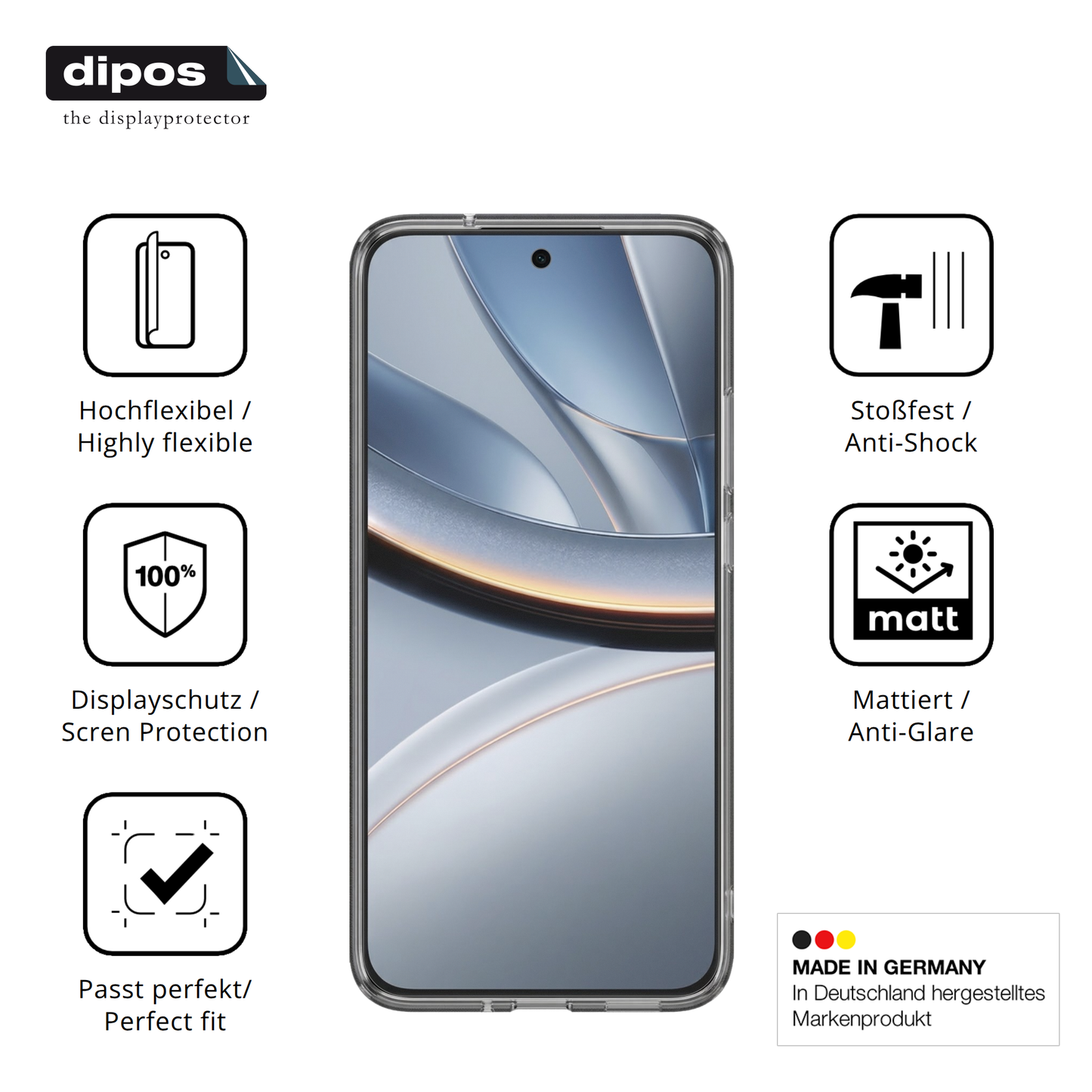 Displayschutz hergestellt in Deutschland, höchste Qualität made in Germany
