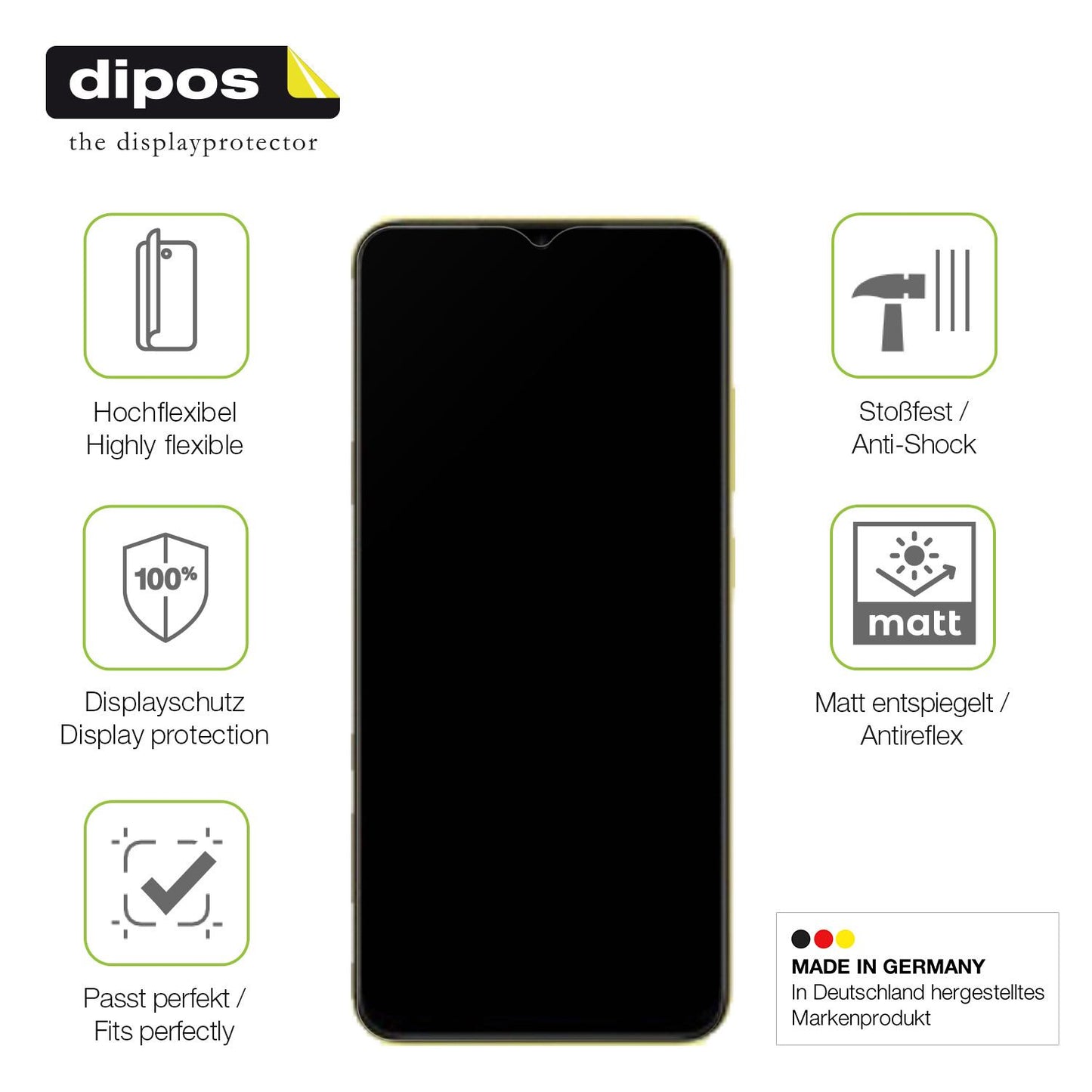 Displayschutz hergestellt in Deutschland, höchste Qualität made in Germany