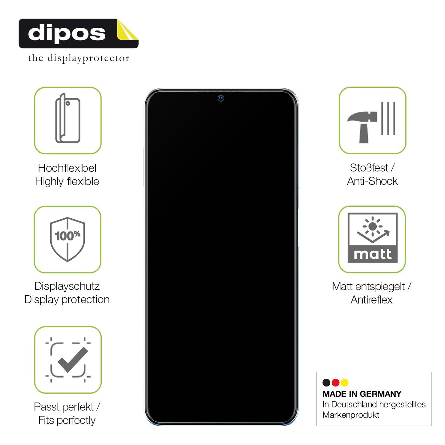 Displayschutz hergestellt in Deutschland, höchste Qualität made in Germany