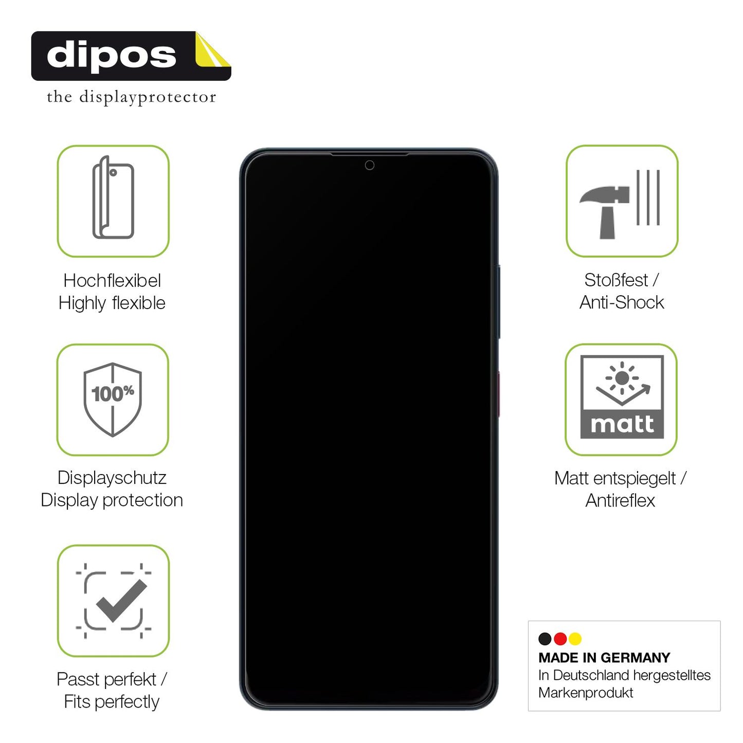 Displayschutz hergestellt in Deutschland, höchste Qualität made in Germany
