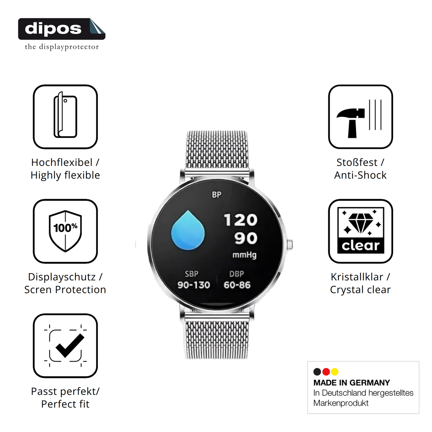 Displayschutz hergestellt in Deutschland, höchste Qualität made in Germany