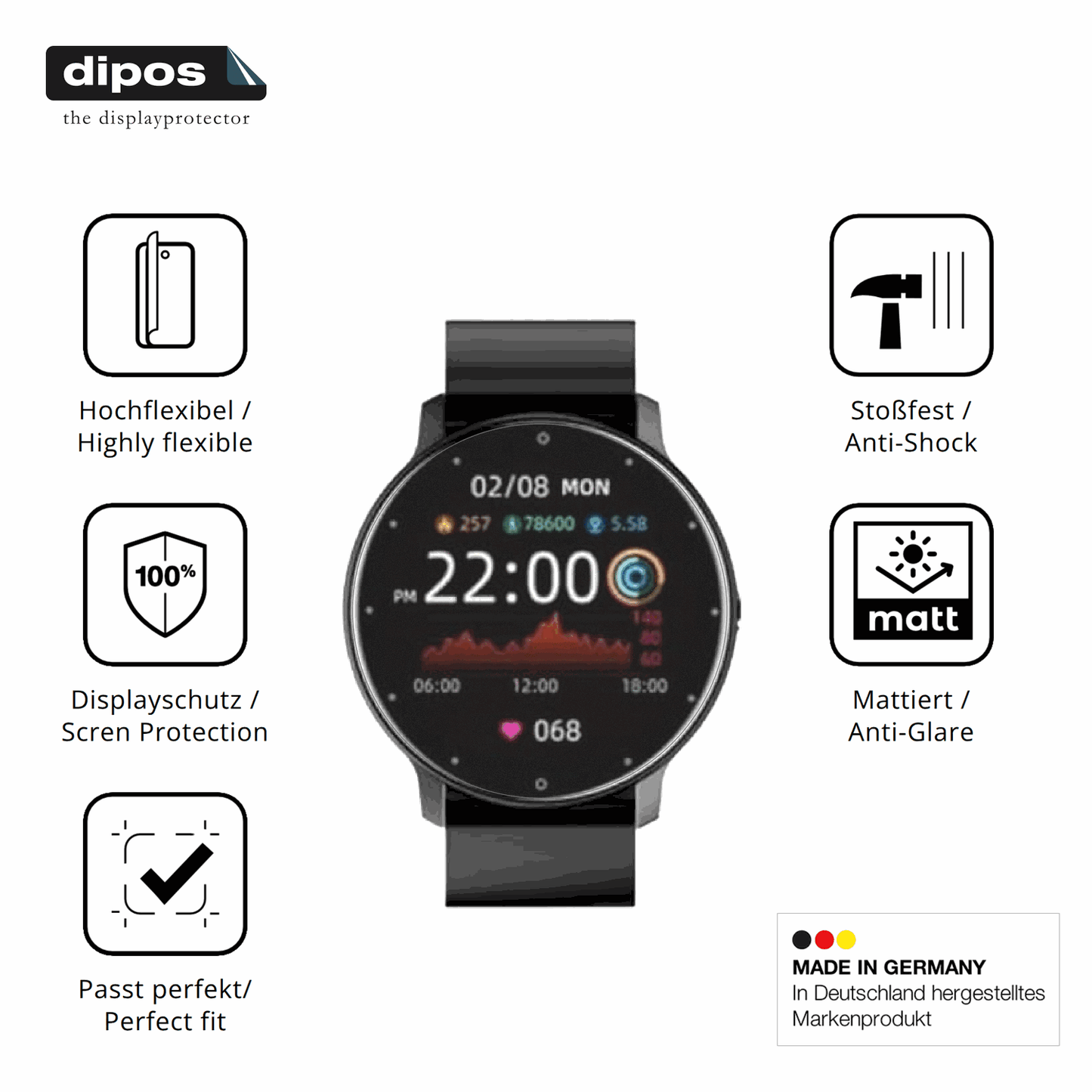 Displayschutz hergestellt in Deutschland, höchste Qualität made in Germany