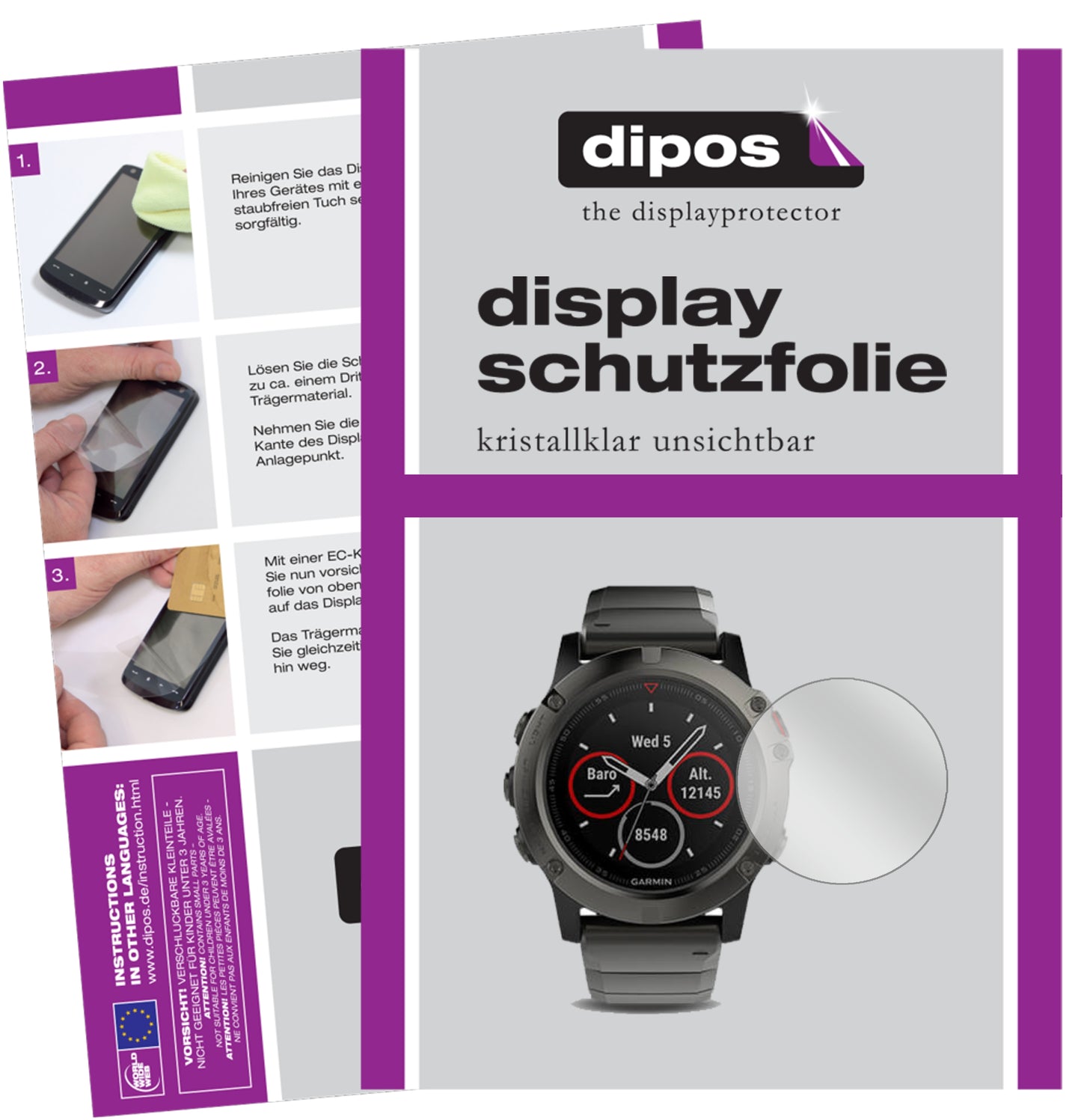 Perfekte Passform und ultimative Qualität: Unser 9H Panzerglas bietet Schutz für Garmin-Fenix 5X