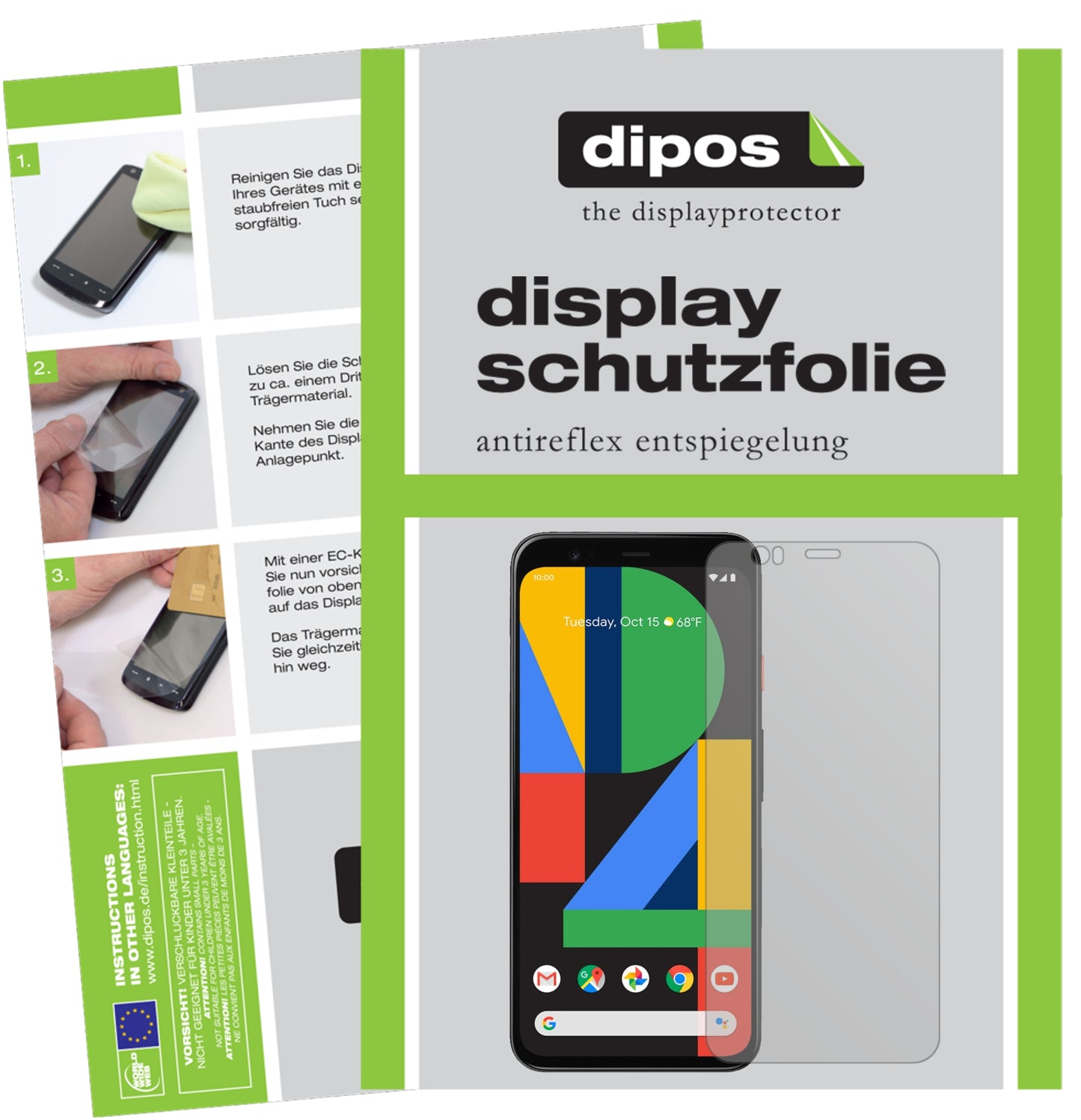 Mattes Panzerglas: Entspiegelte, dünne Folie, Fingerabdruckresistenz und Bildschirmschutz für Google-Pixel 4