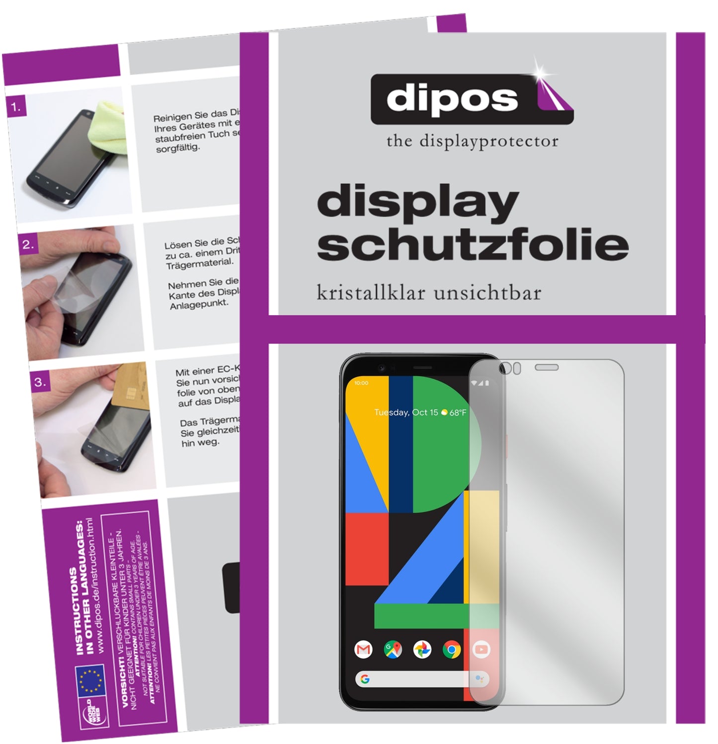 Kristallklare, dünne Schutzfolie: Kratzfest & passgenau für Google-Pixel 4