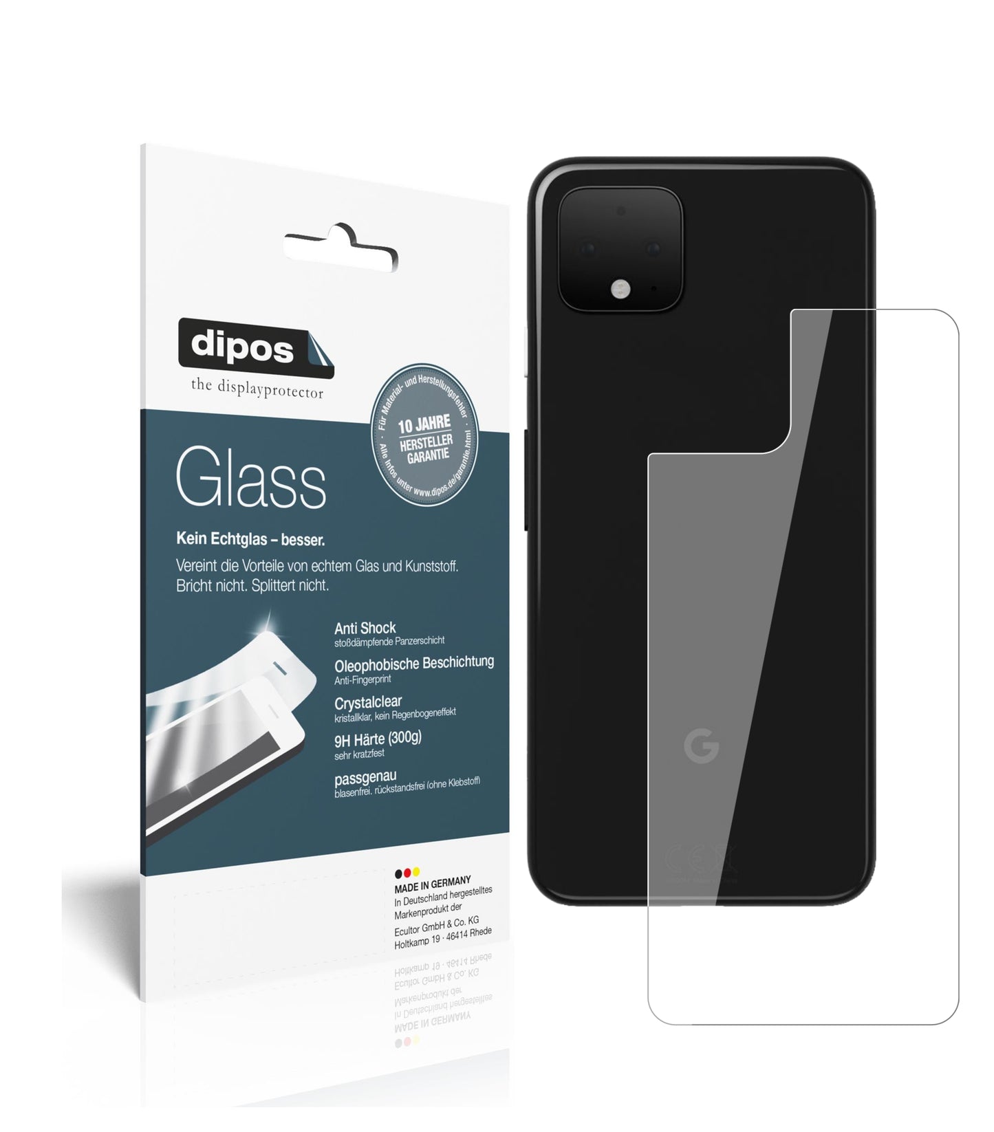 Perfekte Passform und ultimative Qualität: Unser 9H Panzerglas bietet Schutz für Google-Pixel 4 XL Rückseite
