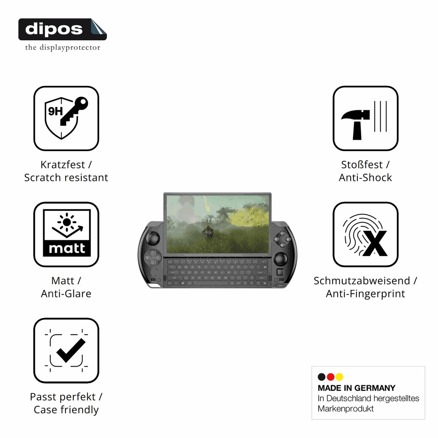 2x Screen Protector for GPD Win 4 matte Flexible Glass 9H dipos