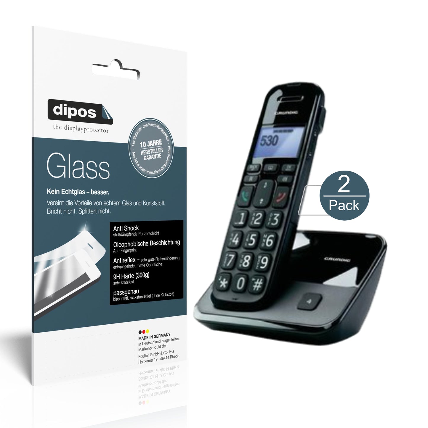 Mattes Panzerglas: Schutz vor Brüchen, Fingerabdrücken und Bildschirmblendung für Grundig-D530 / D530P