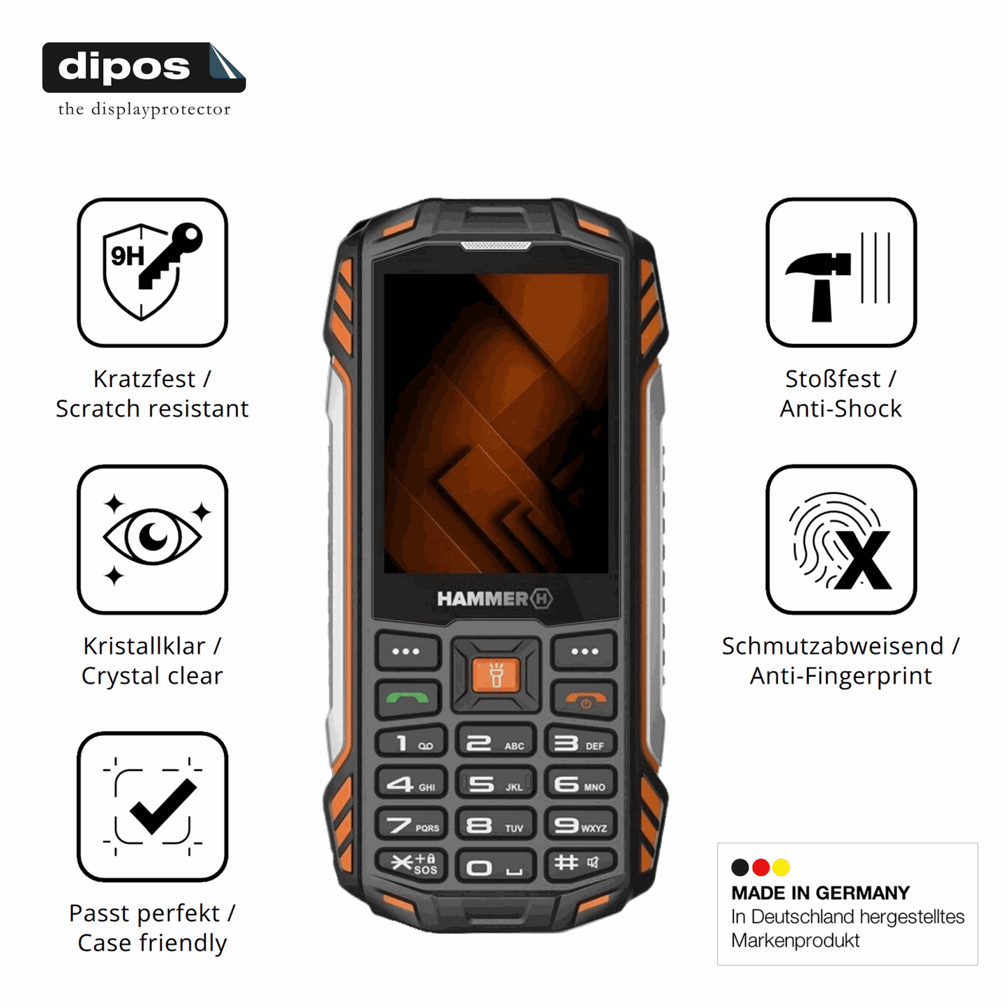 2x Screen Protector for Hammer Power Plus LTE Flexible Glass 9H dipos