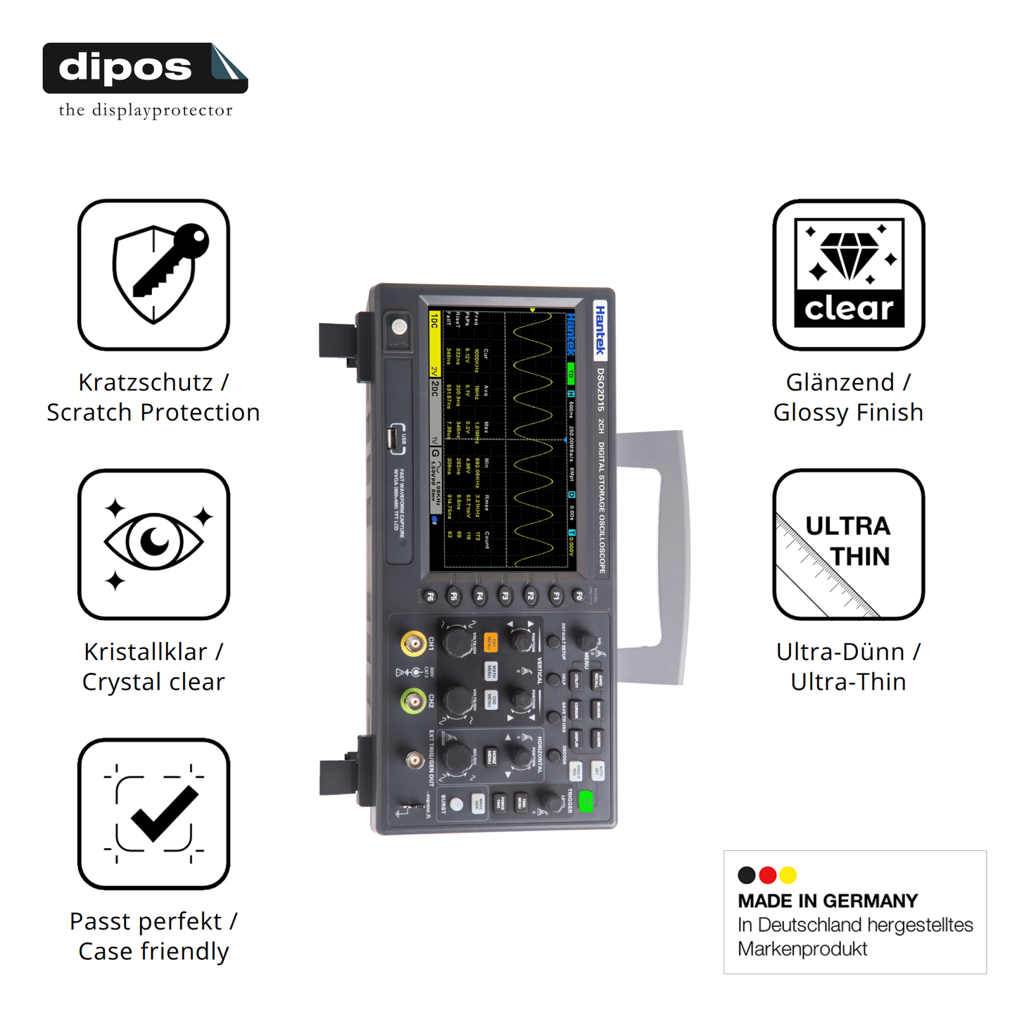 Displayschutz hergestellt in Deutschland, höchste Qualität made in Germany