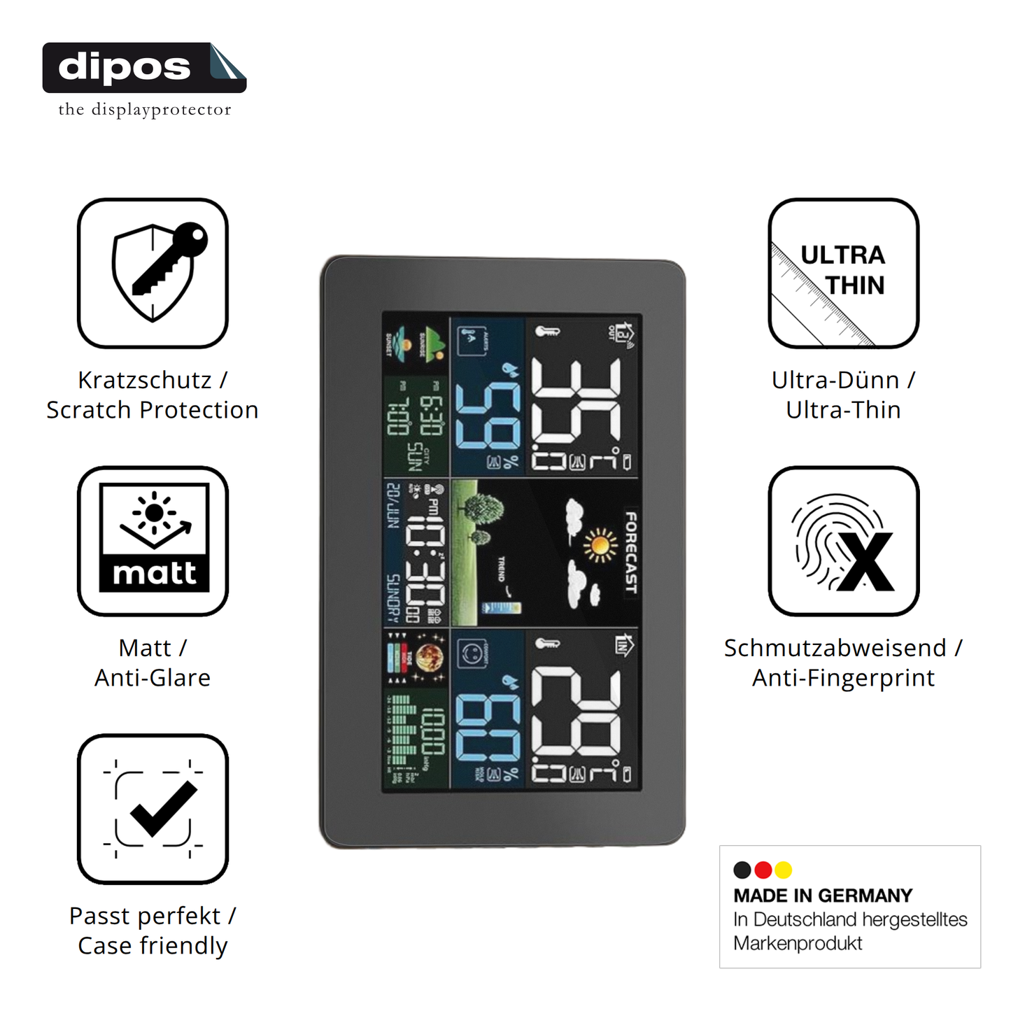 Displayschutz hergestellt in Deutschland, höchste Qualität made in Germany