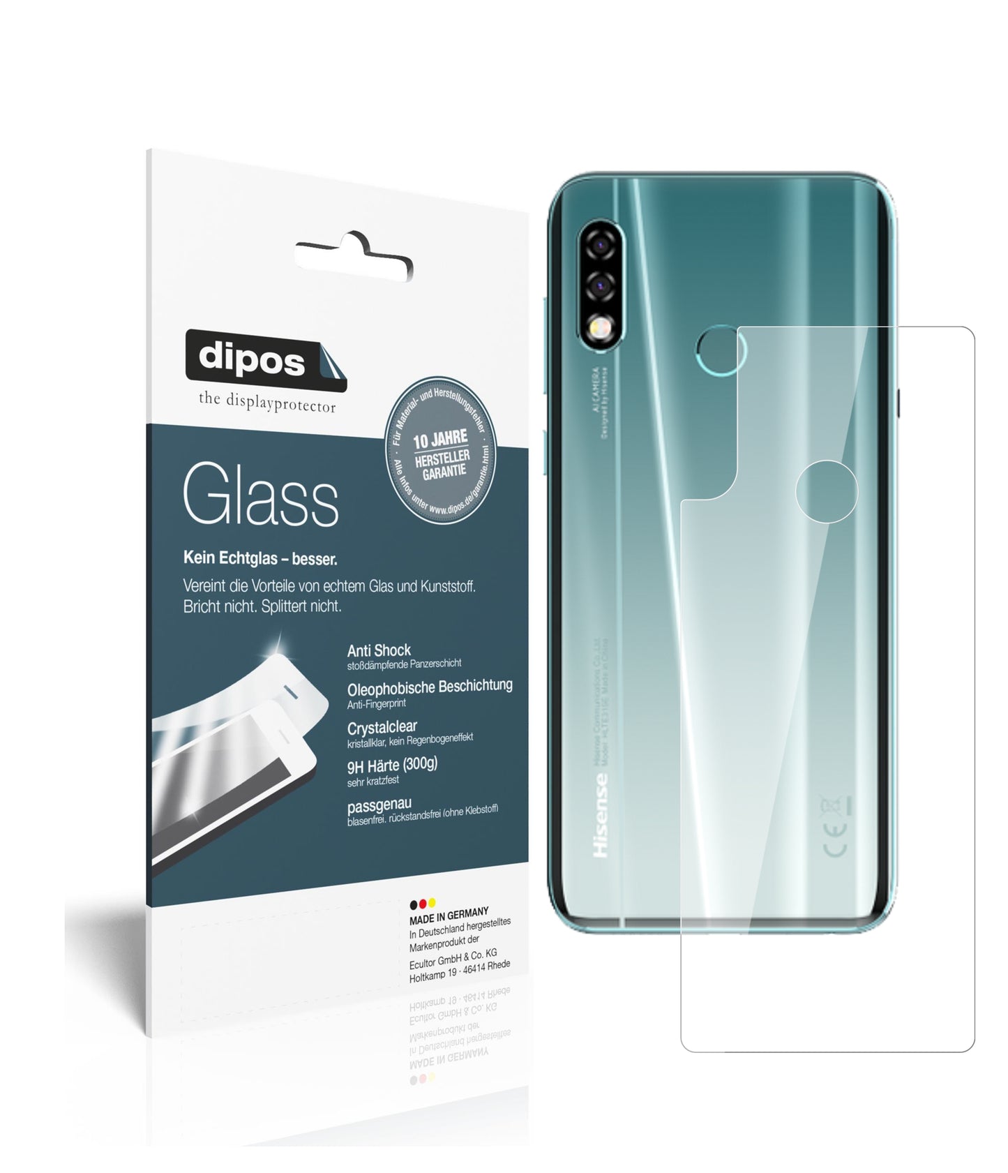 Perfekte Passform und ultimative Qualität: Unser 9H Panzerglas bietet Schutz für Hisense-Infinity H30 Rückseite