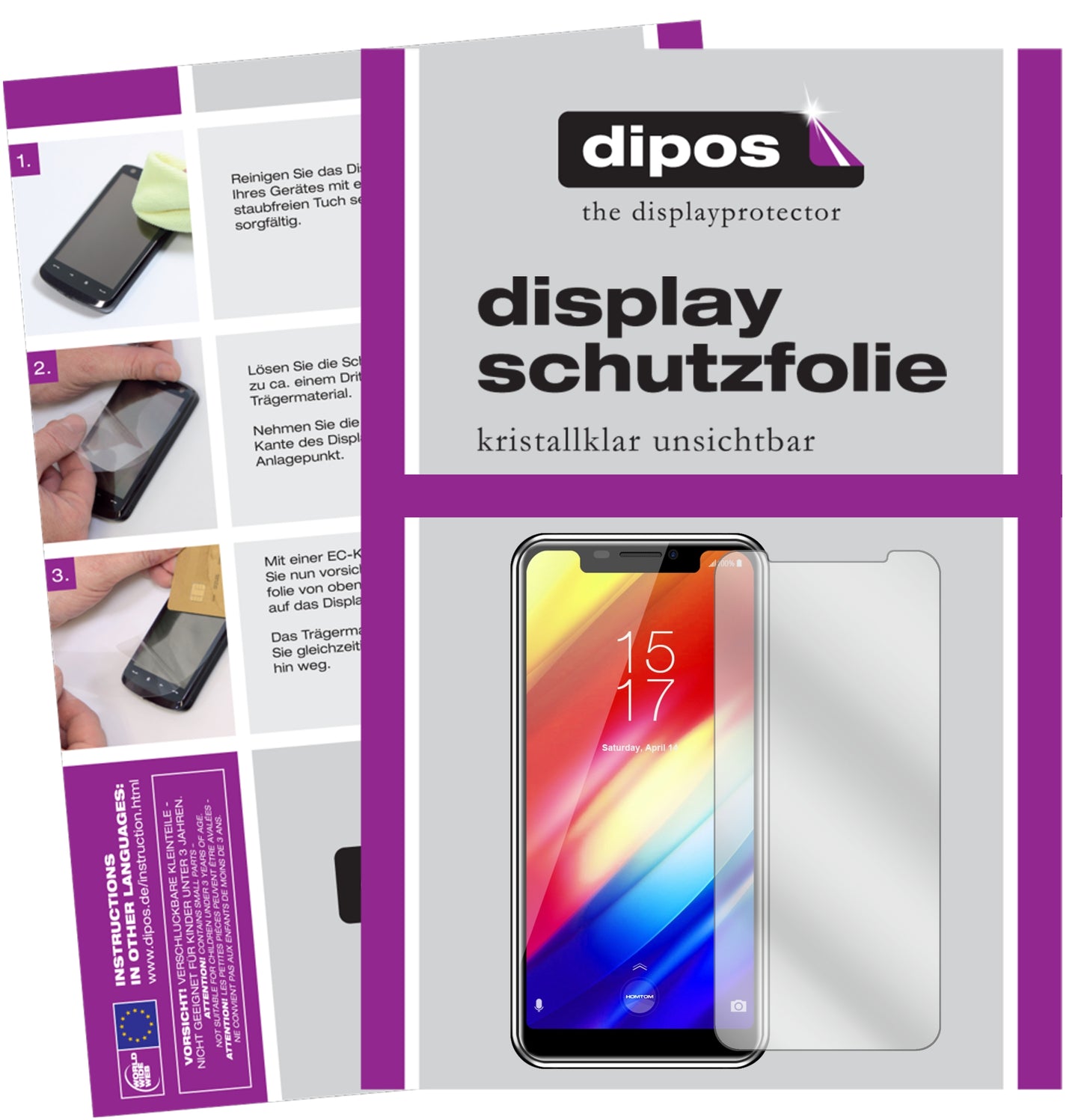 Kristallklare, dünne Schutzfolie: Kratzfest & passgenau für HomTom-H10