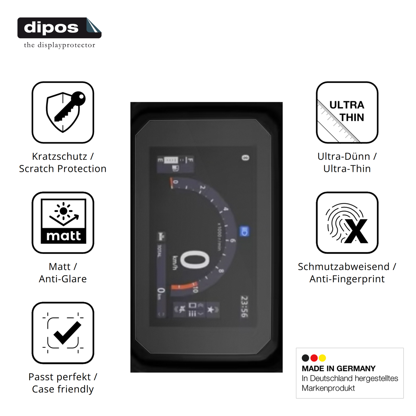 Displayschutz hergestellt in Deutschland, höchste Qualität made in Germany
