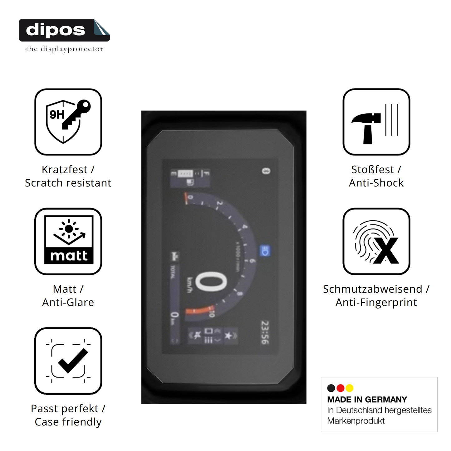 Displayschutz hergestellt in Deutschland, höchste Qualität made in Germany