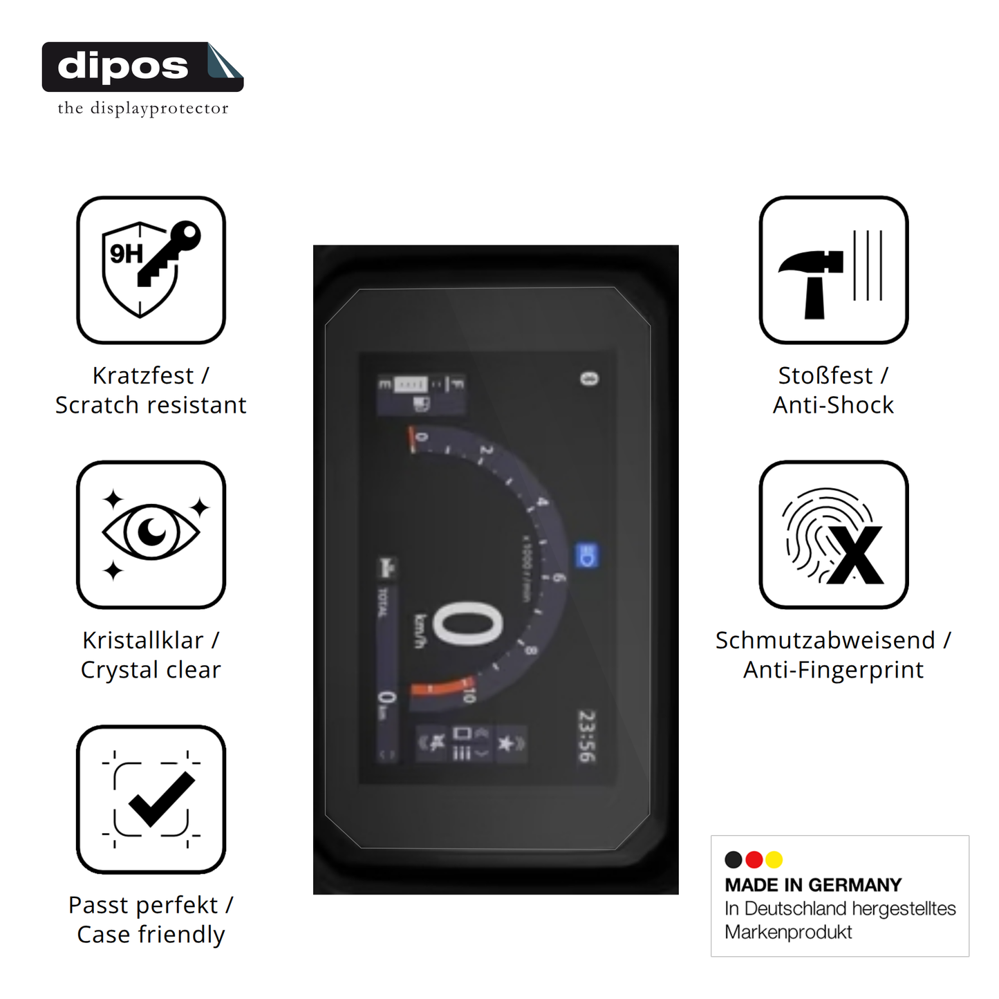 Displayschutz hergestellt in Deutschland, höchste Qualität made in Germany