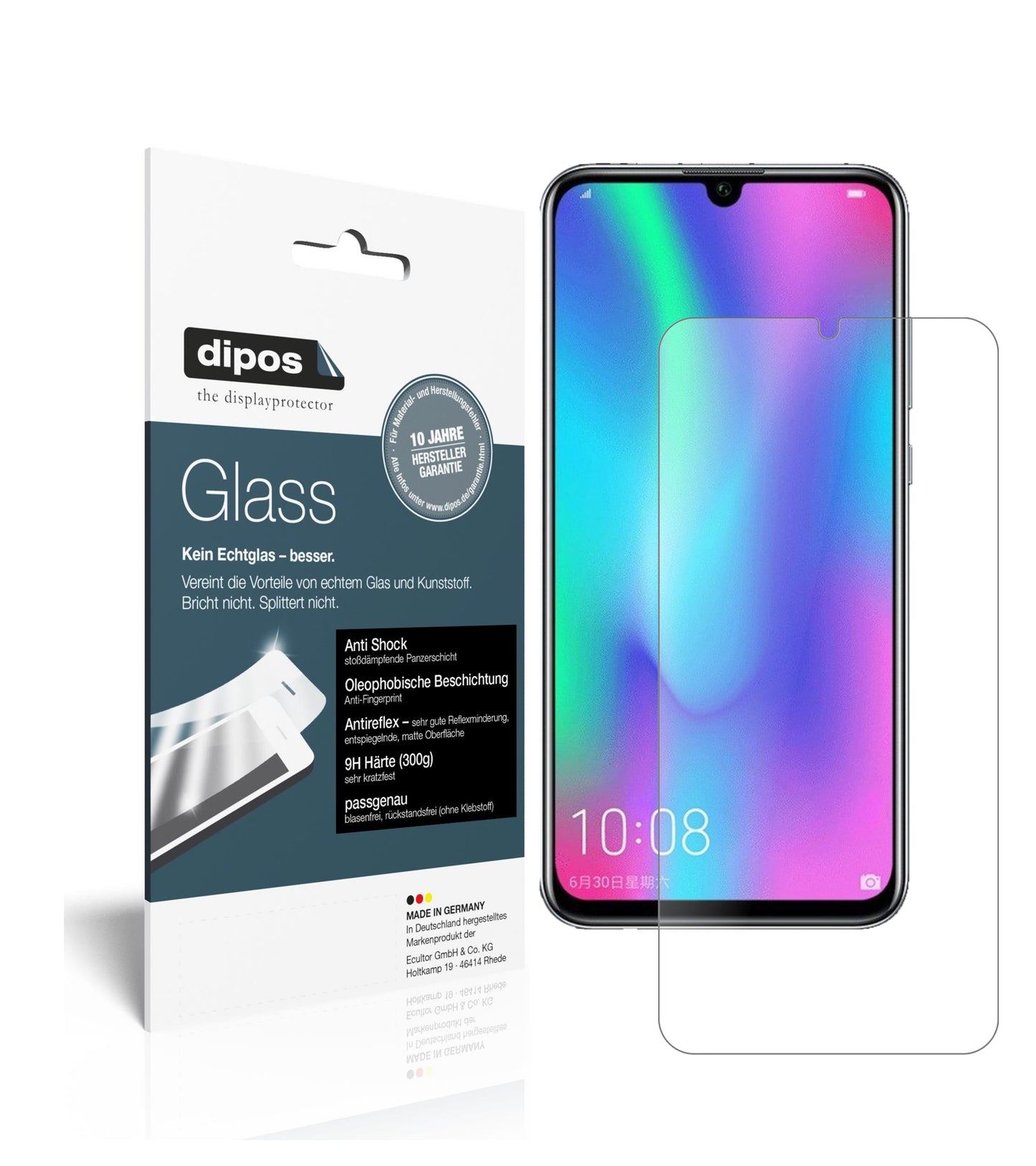 Mattes Panzerglas: Schutz vor Brüchen, Fingerabdrücken und Bildschirmblendung für Honor-10 Lite