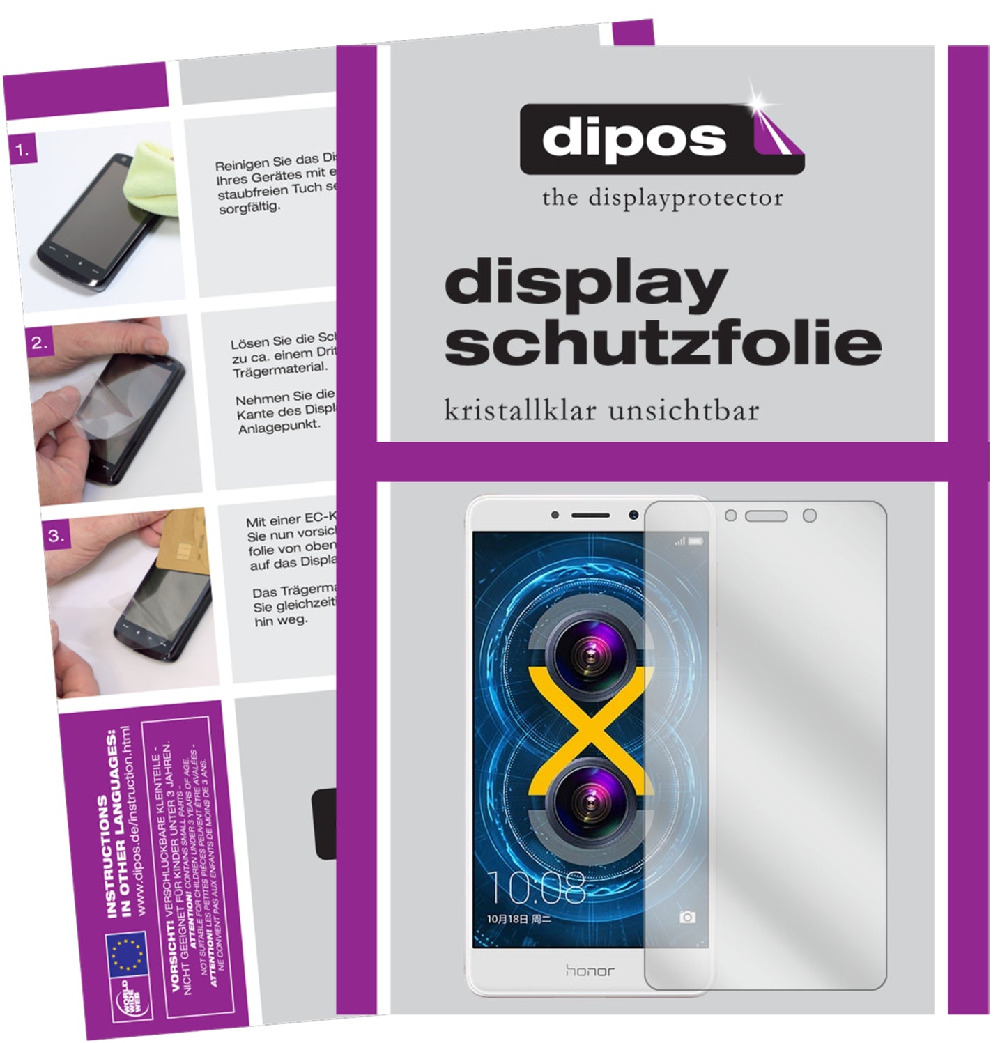 Kristallklare, dünne Schutzfolie: Kratzfest & passgenau für Honor-6X