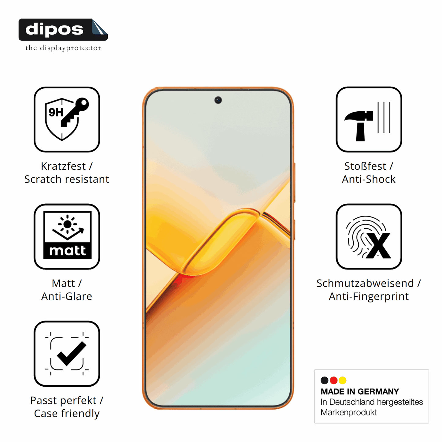 Displayschutz hergestellt in Deutschland, höchste Qualität made in Germany