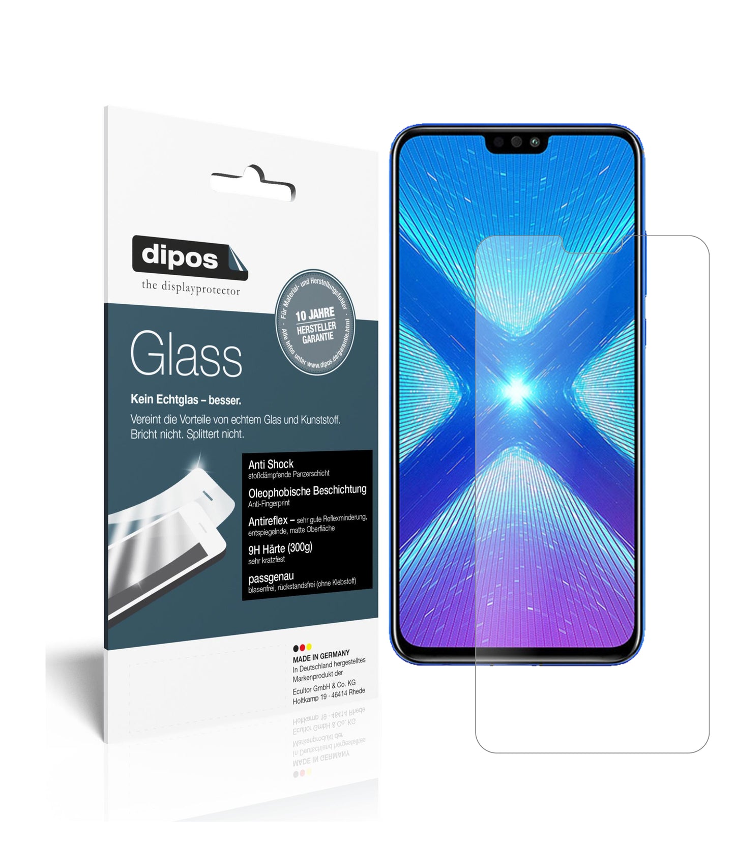 Mattes Panzerglas: Schutz vor Brüchen, Fingerabdrücken und Bildschirmblendung für Honor-View 10 Lite