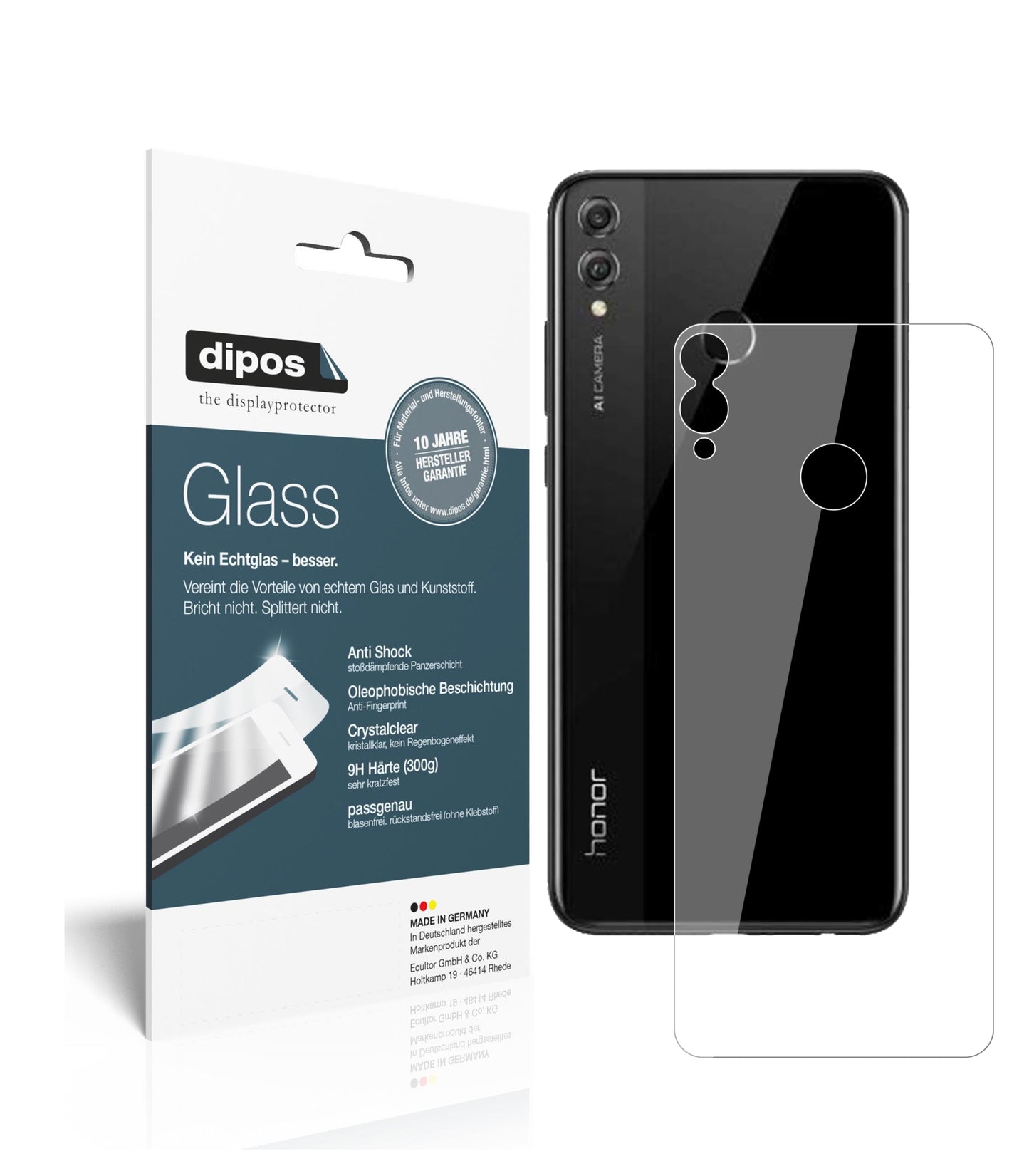 Perfekte Passform und ultimative Qualität: Unser 9H Panzerglas bietet Schutz für Honor-View 10 Lite Rückseite