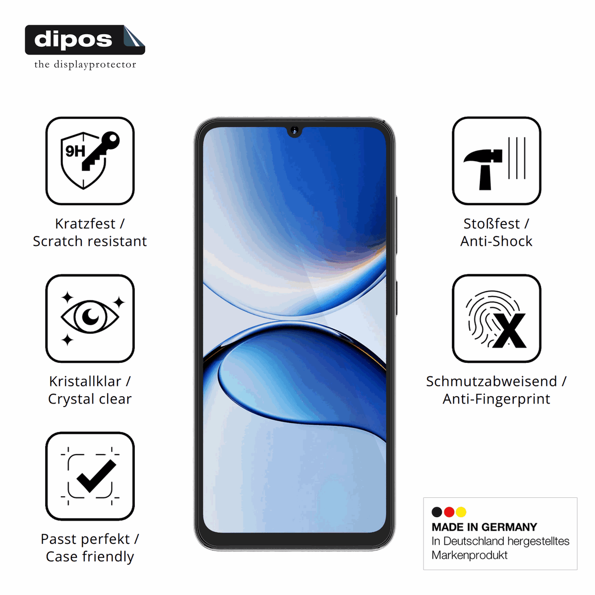 Displayschutz hergestellt in Deutschland, höchste Qualität made in Germany