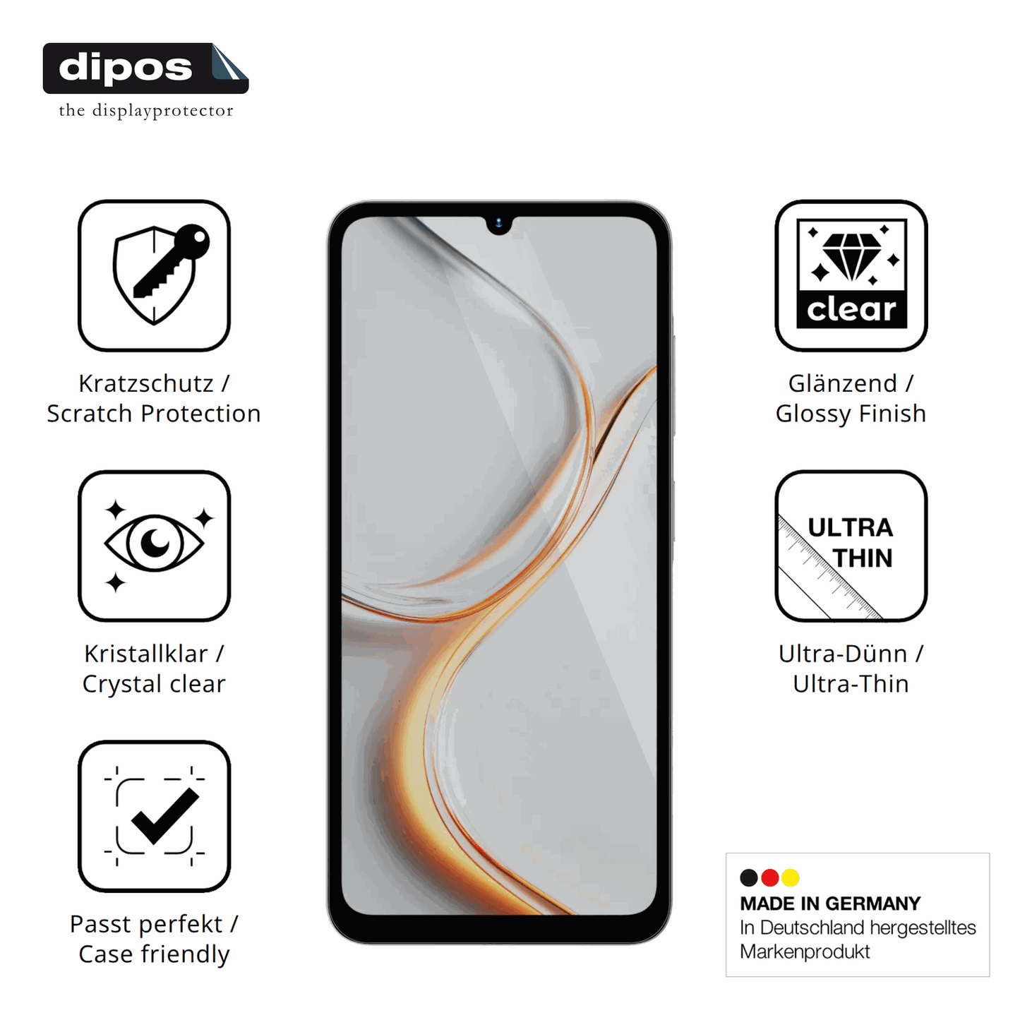 Displayschutz hergestellt in Deutschland, höchste Qualität made in Germany