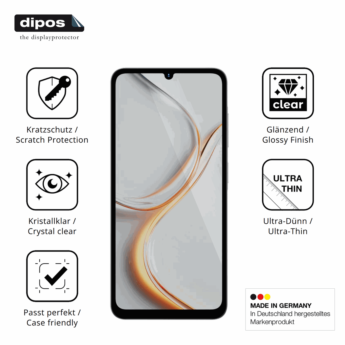Displayschutz hergestellt in Deutschland, höchste Qualität made in Germany